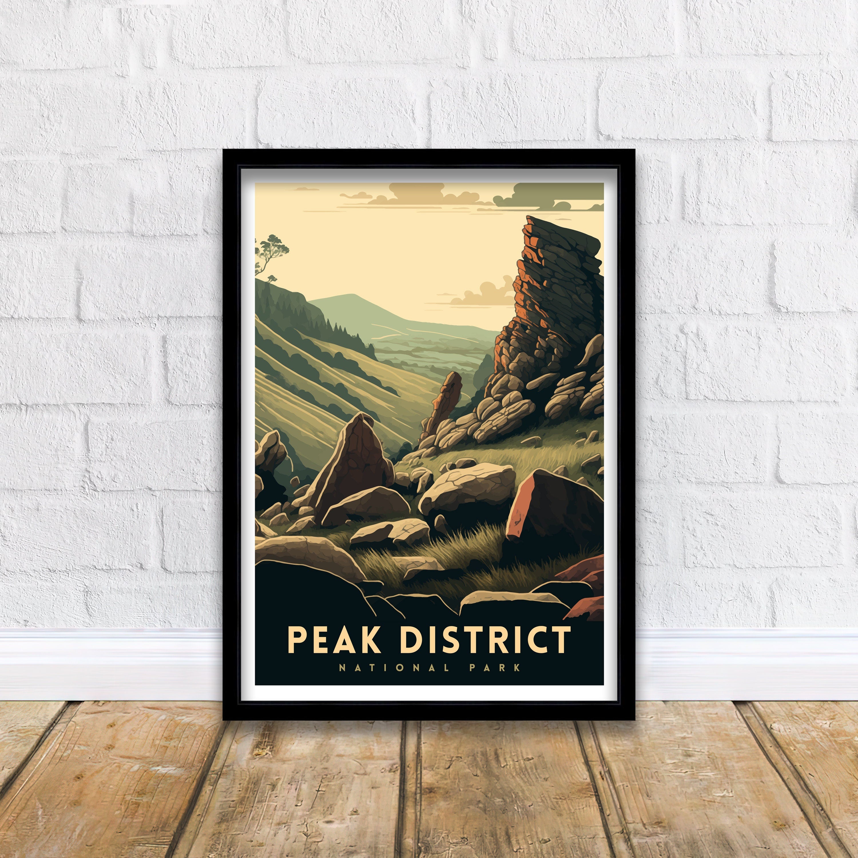Peak District Art Print | England Travel Poster