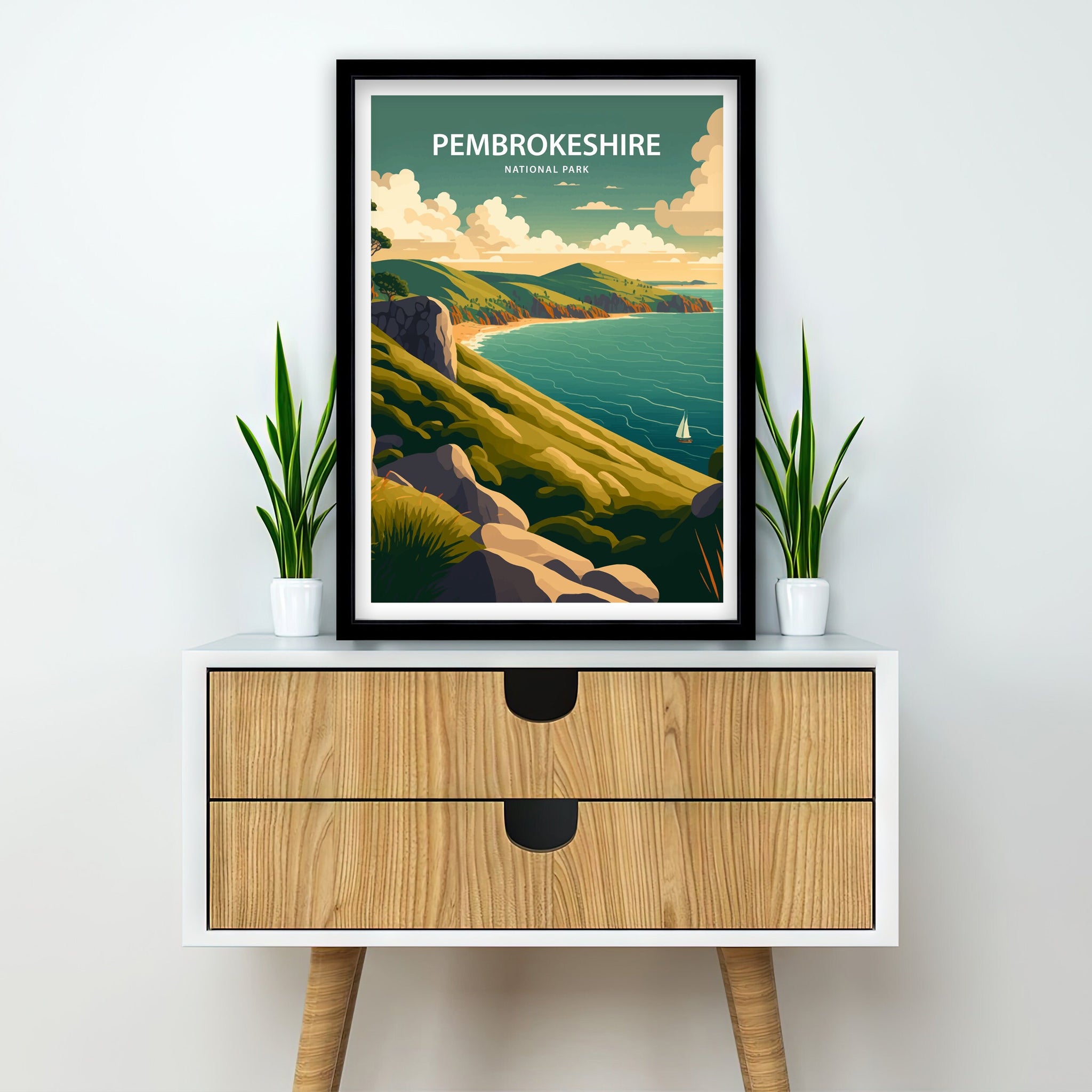 Pembrokeshire Coast Art Print | National Park Travel Poster