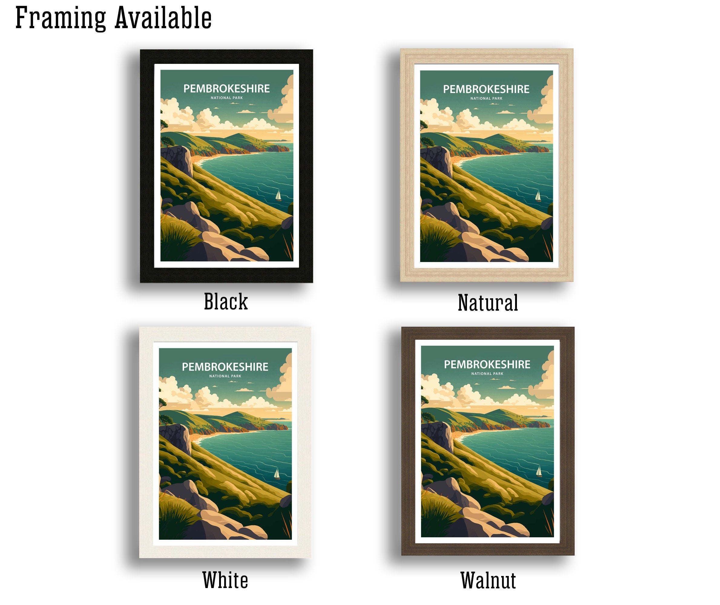 Pembrokeshire Coast Art Print | National Park Travel Poster