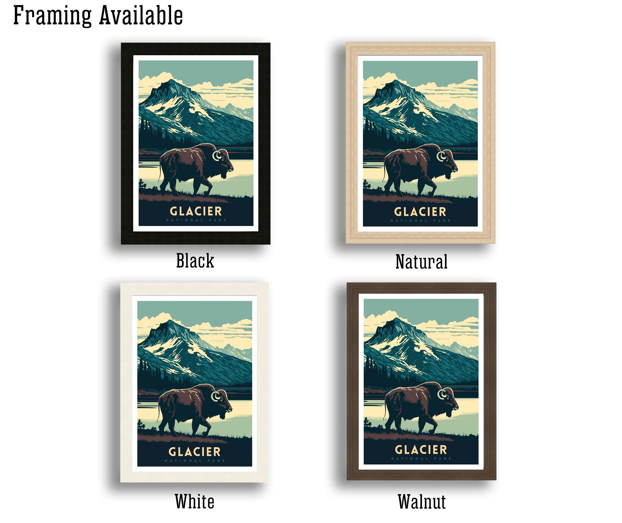 Glacier National Park Poster | Vintage Travel Print