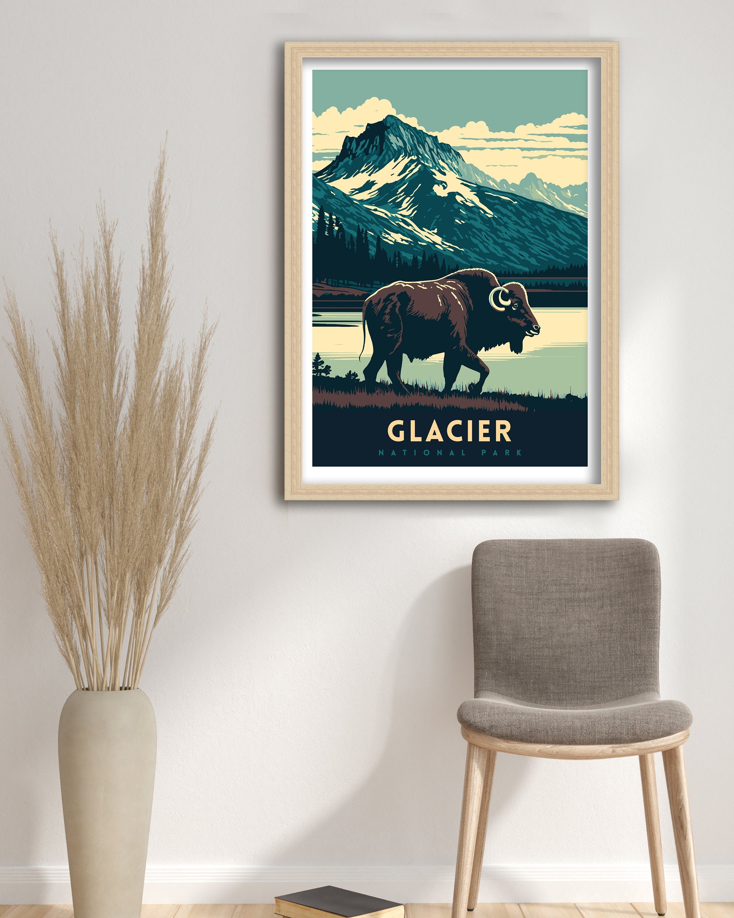 Glacier National Park Poster | Vintage Travel Print