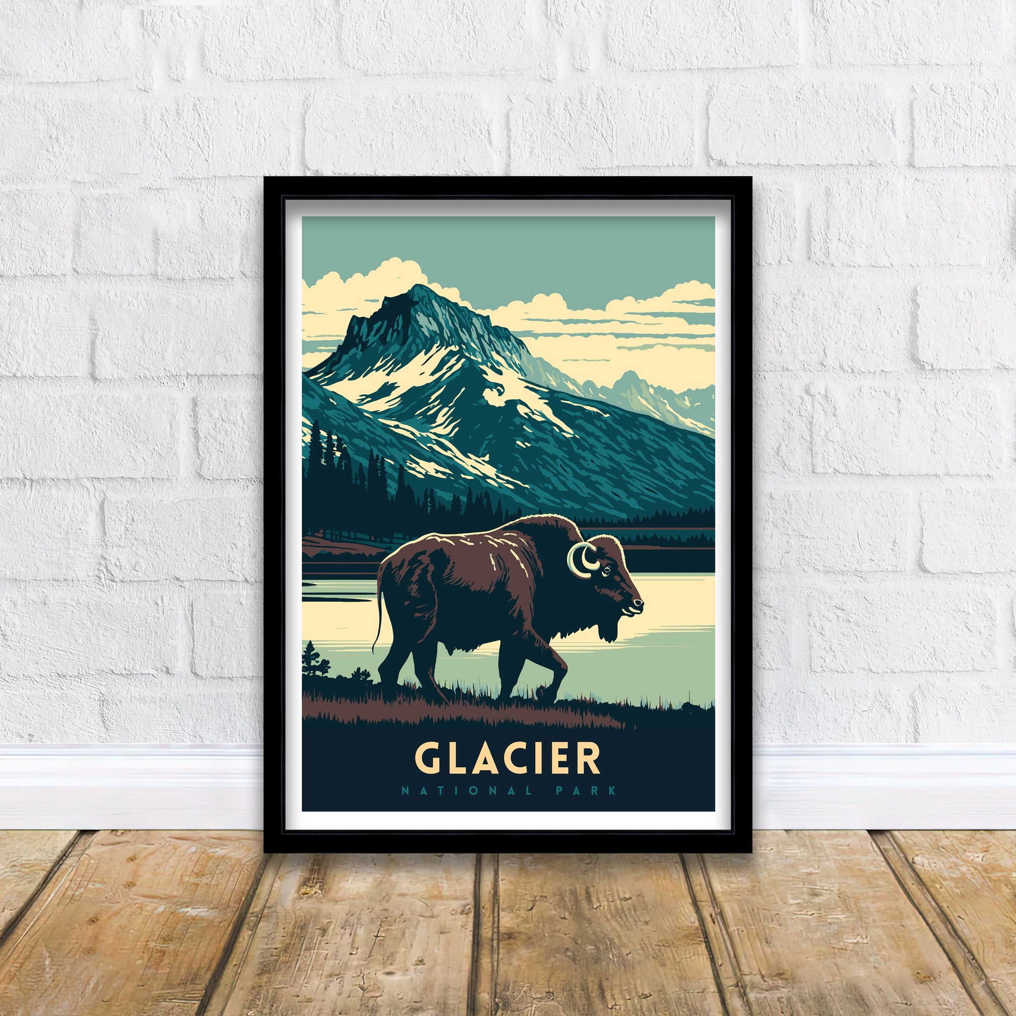 Glacier National Park Poster | Vintage Travel Print
