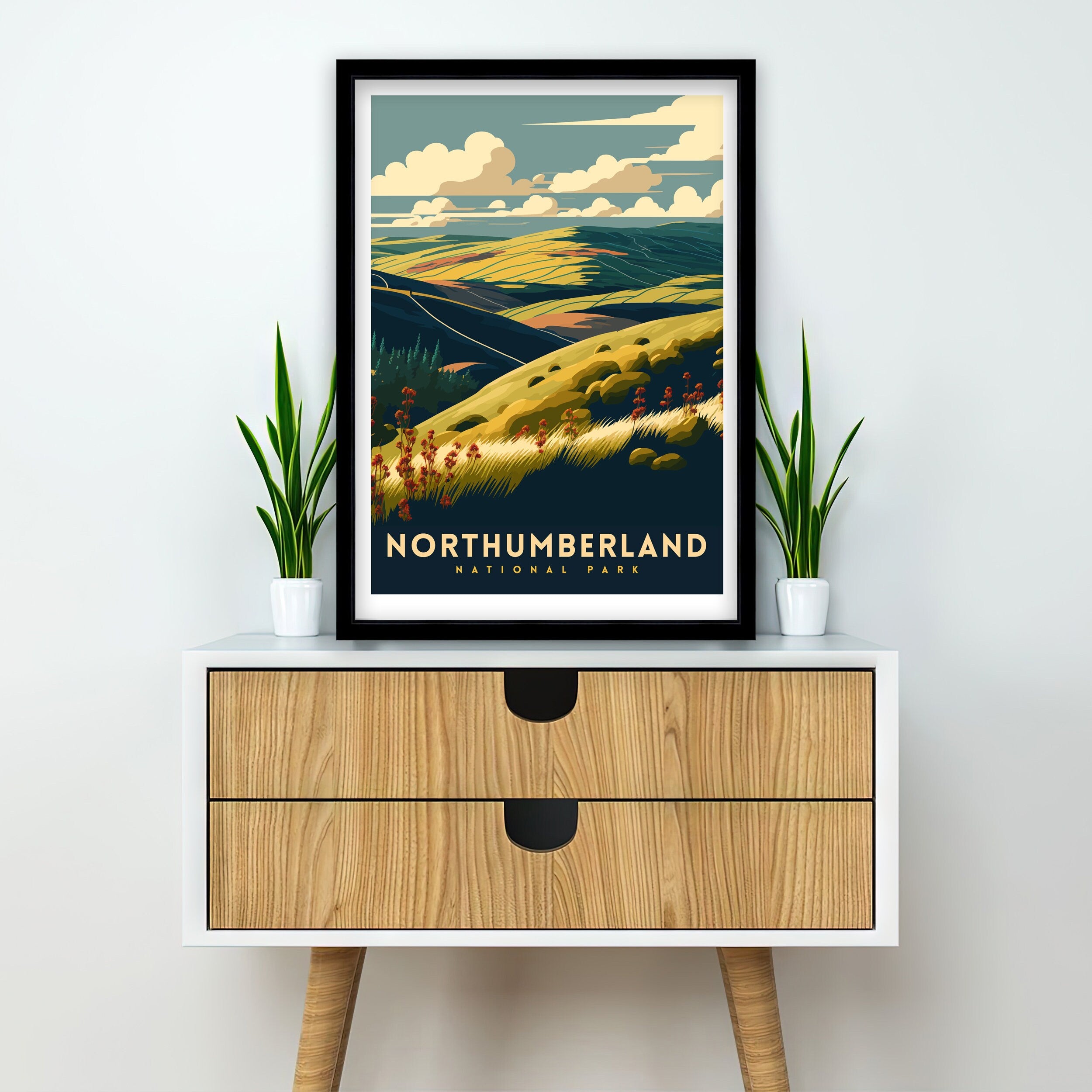 Northumberland National Park Art Print | Travel Poster