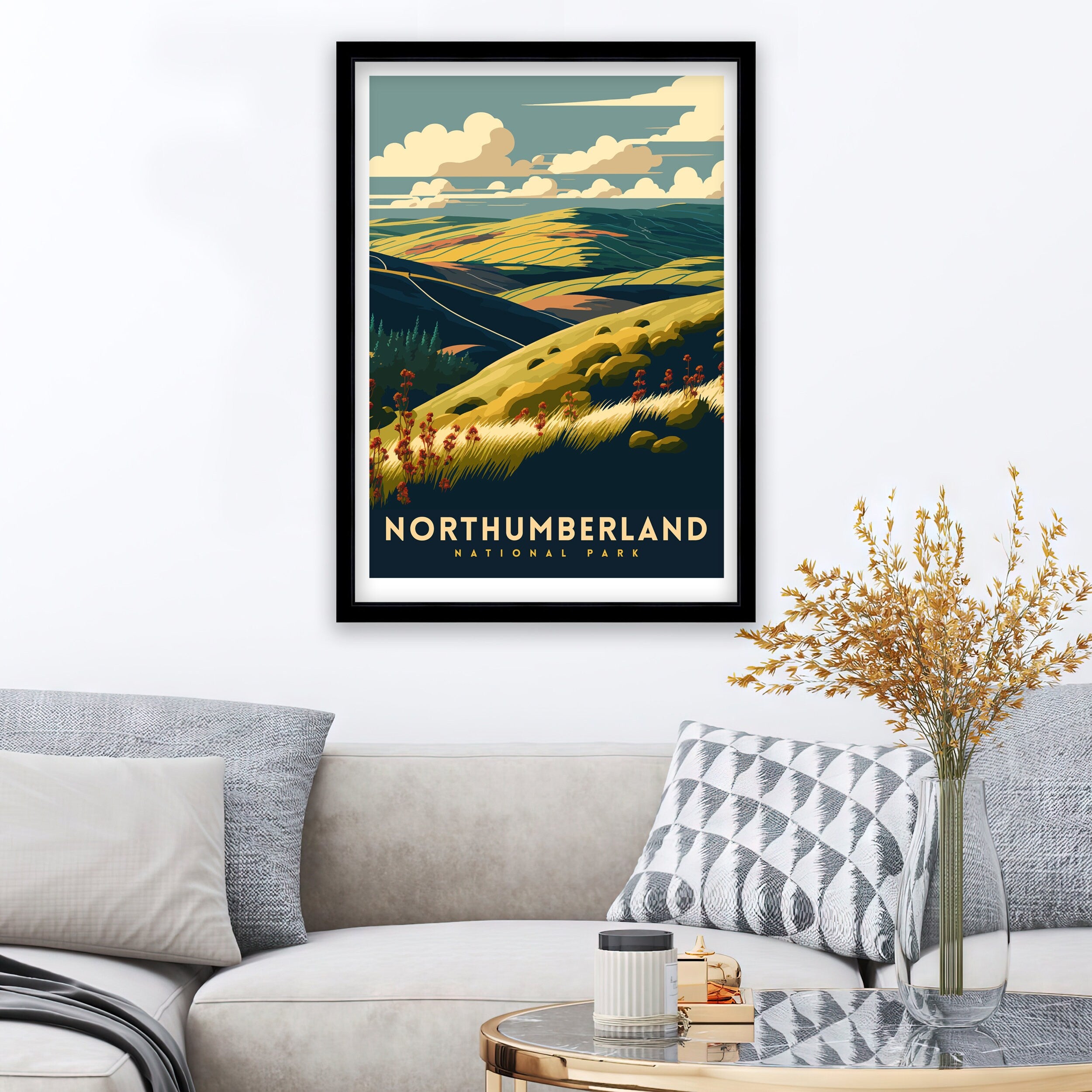 Northumberland National Park Art Print | Travel Poster