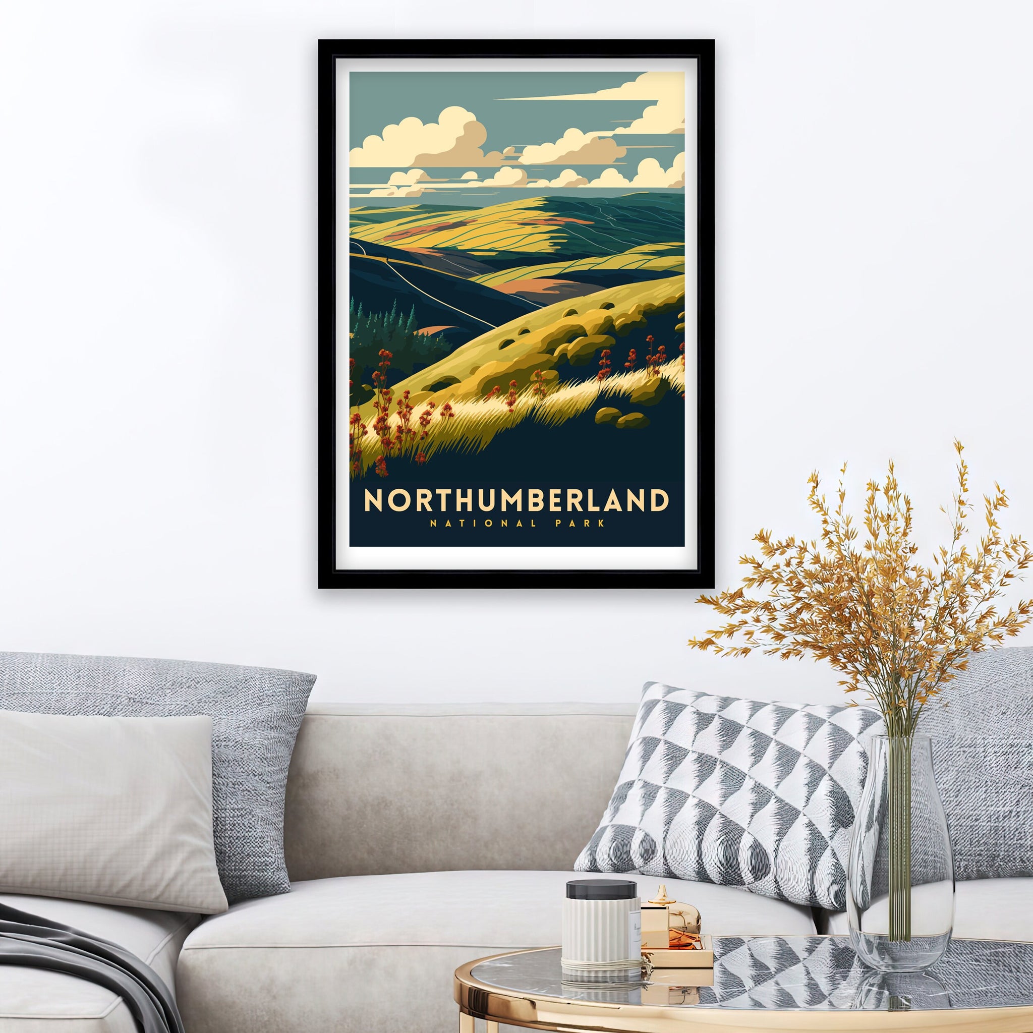 Northumberland National Park Art Print | Travel Poster