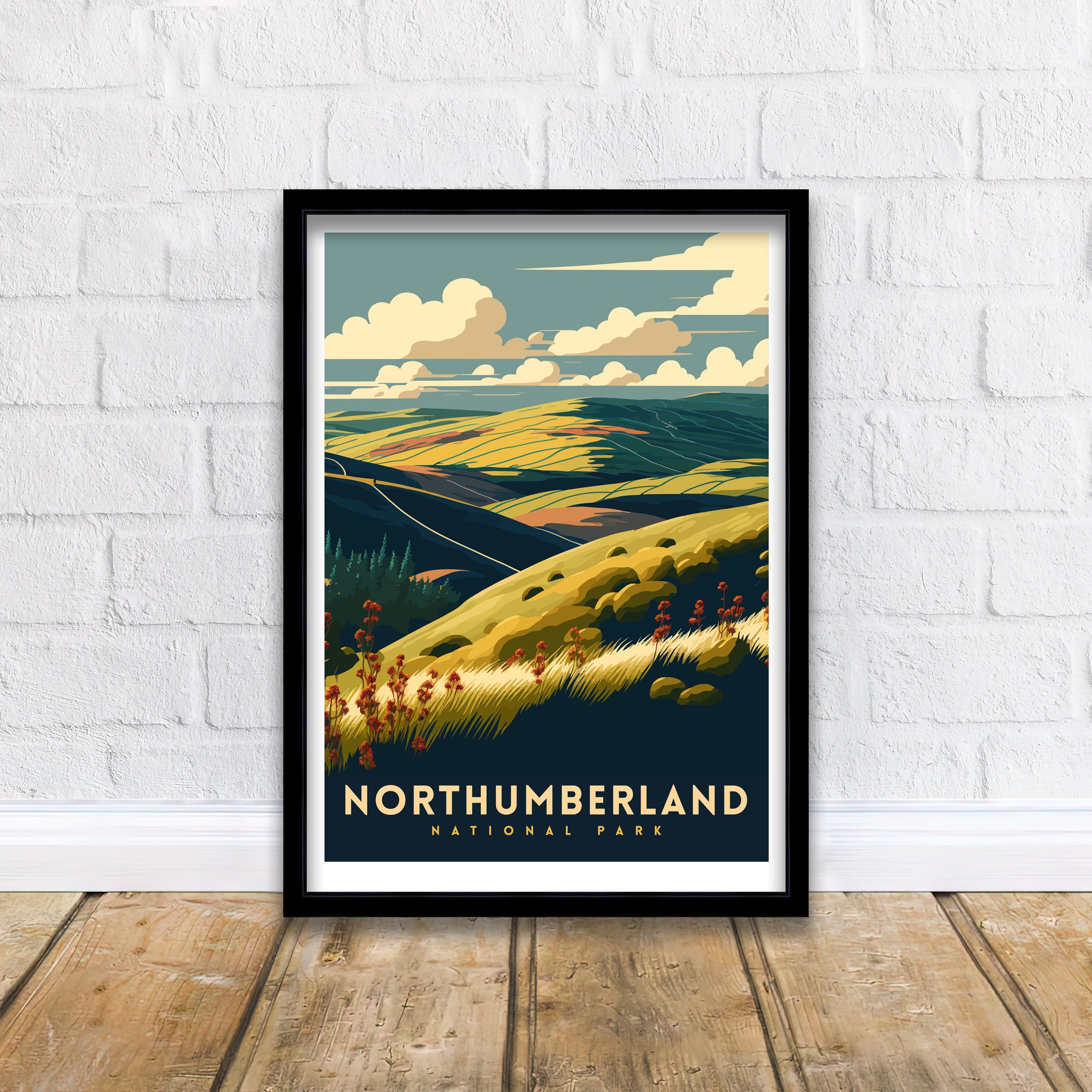 Northumberland National Park Art Print | Travel Poster