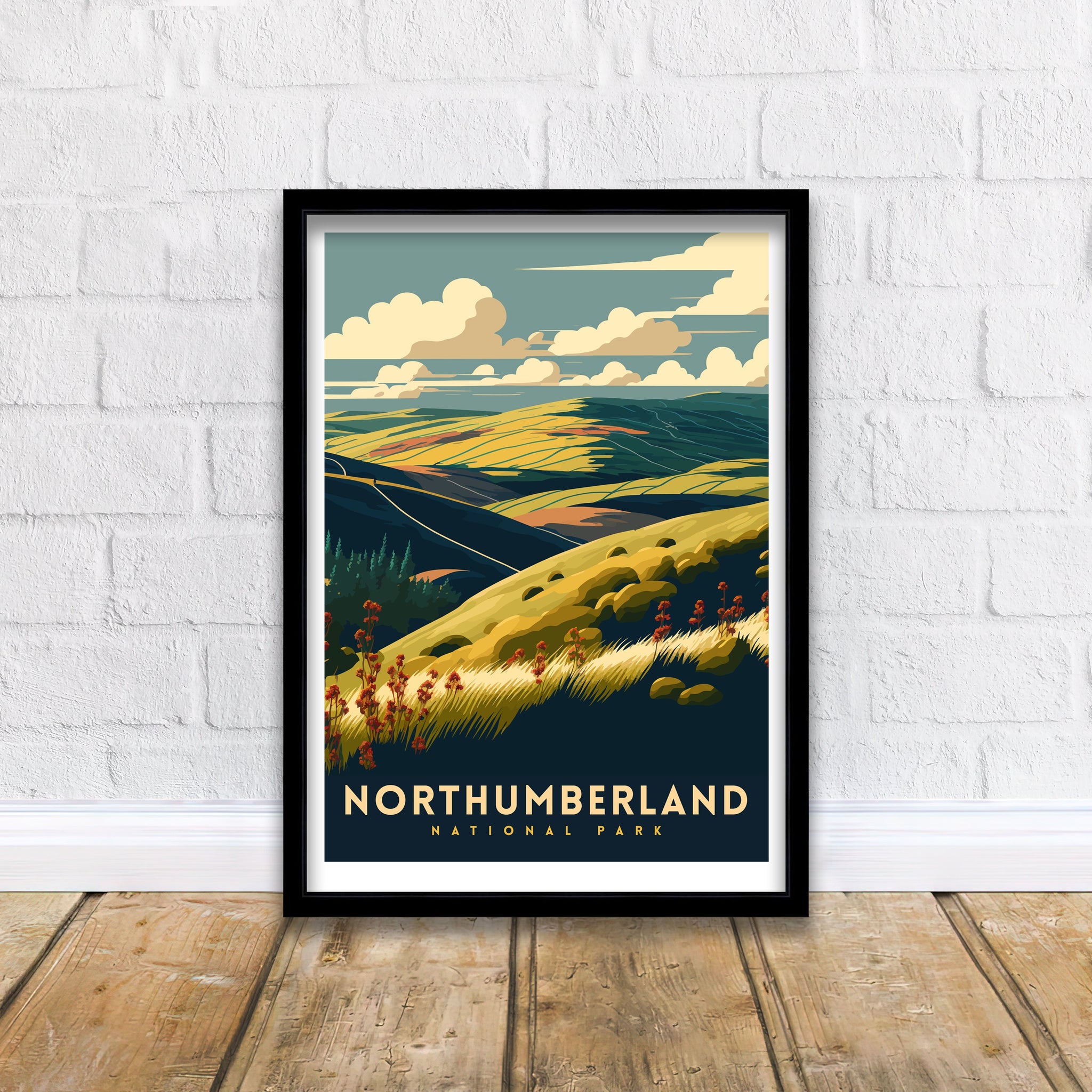 Northumberland National Park Art Print | Travel Poster