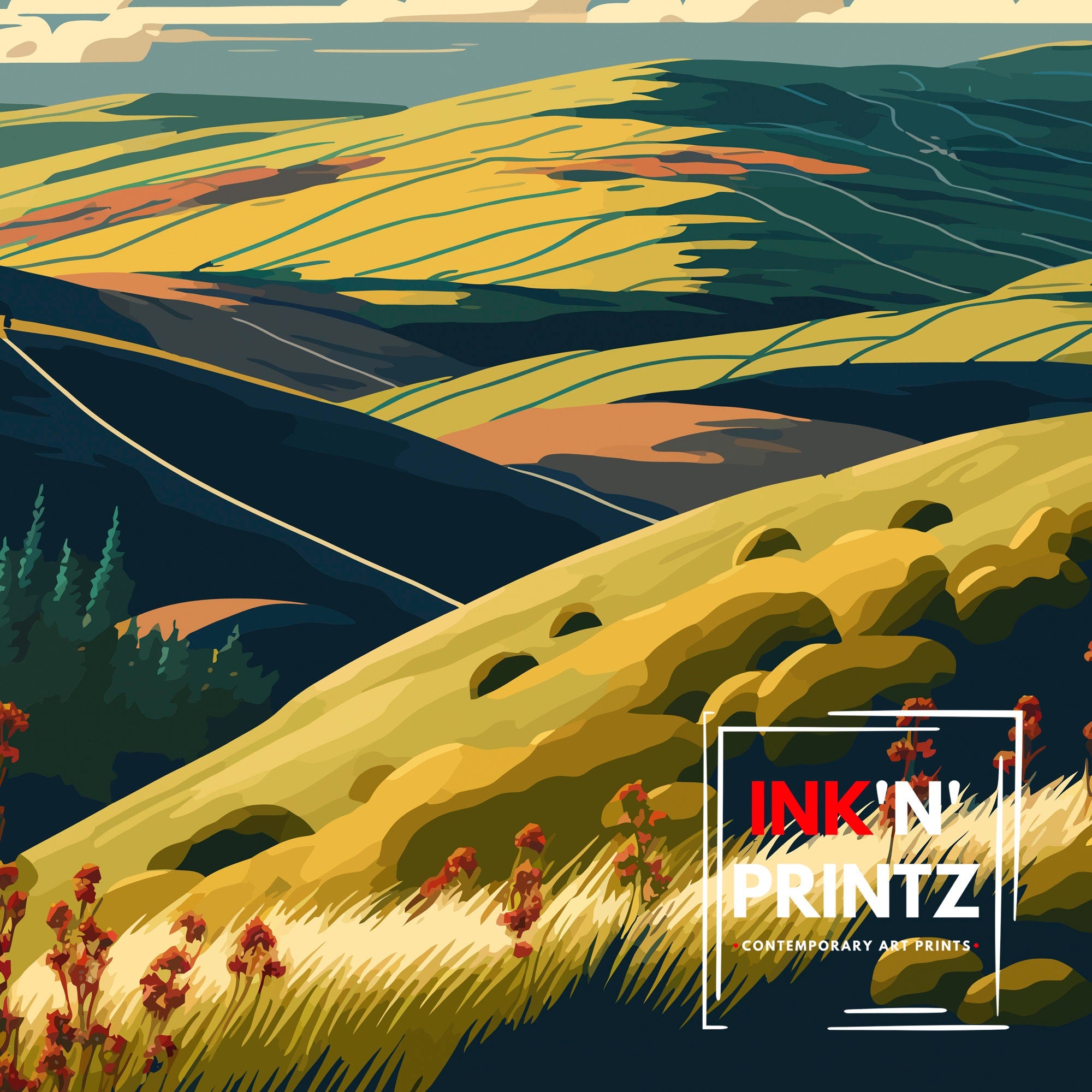 Northumberland National Park Art Print | Travel Poster