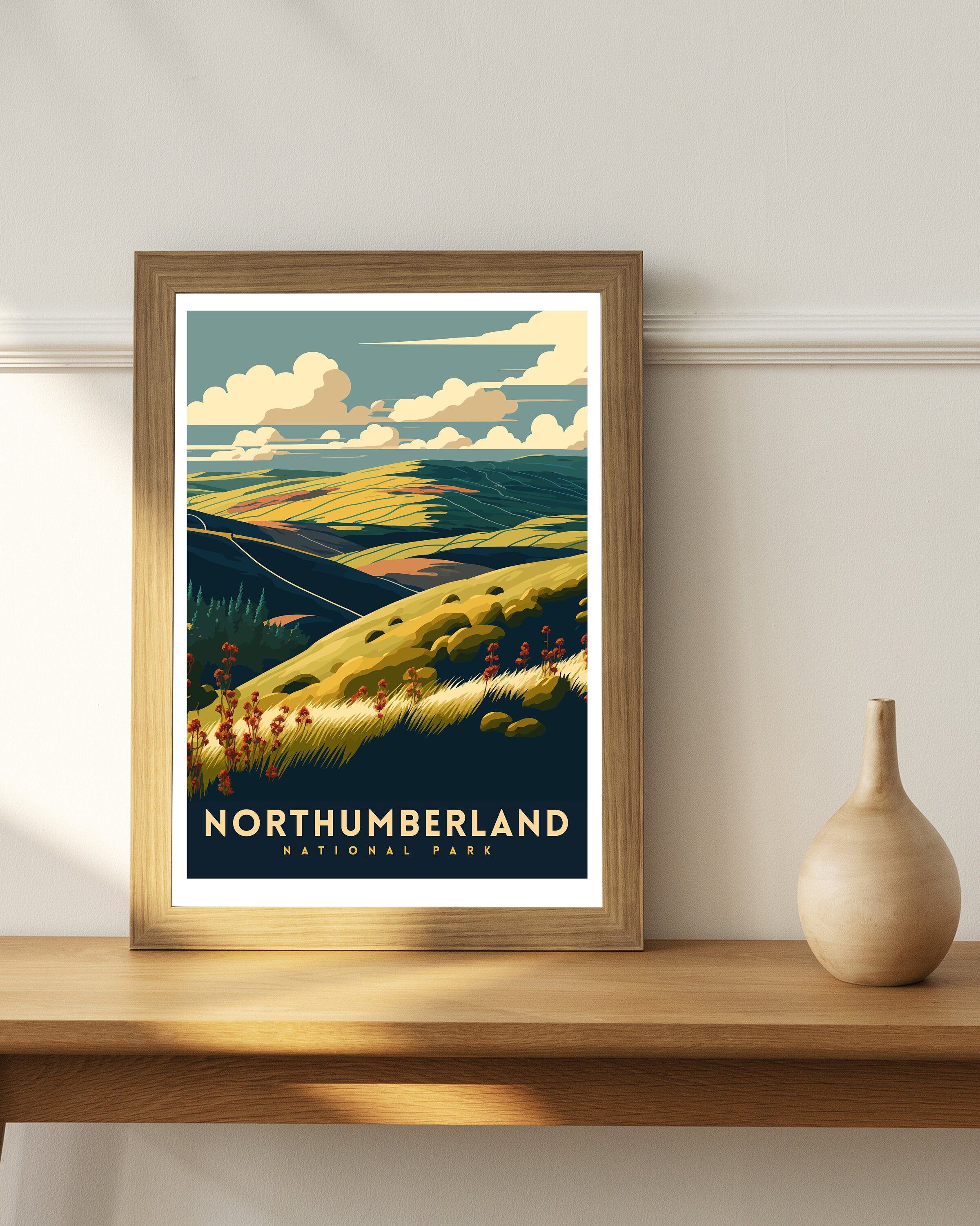 Northumberland National Park Art Print | Travel Poster