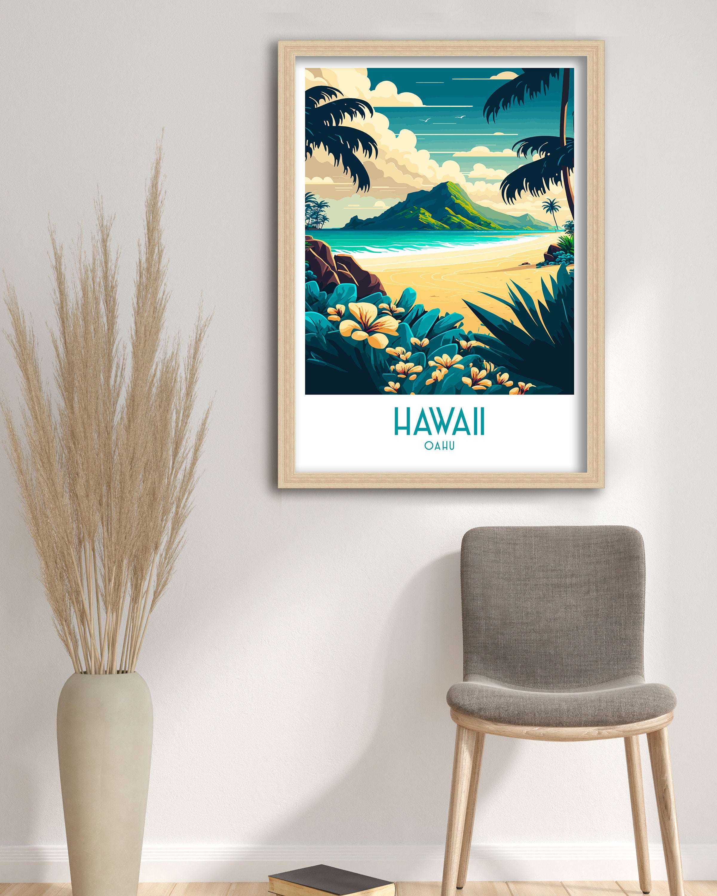 Hawaii Travel Poster | Tropical Beach Art Print