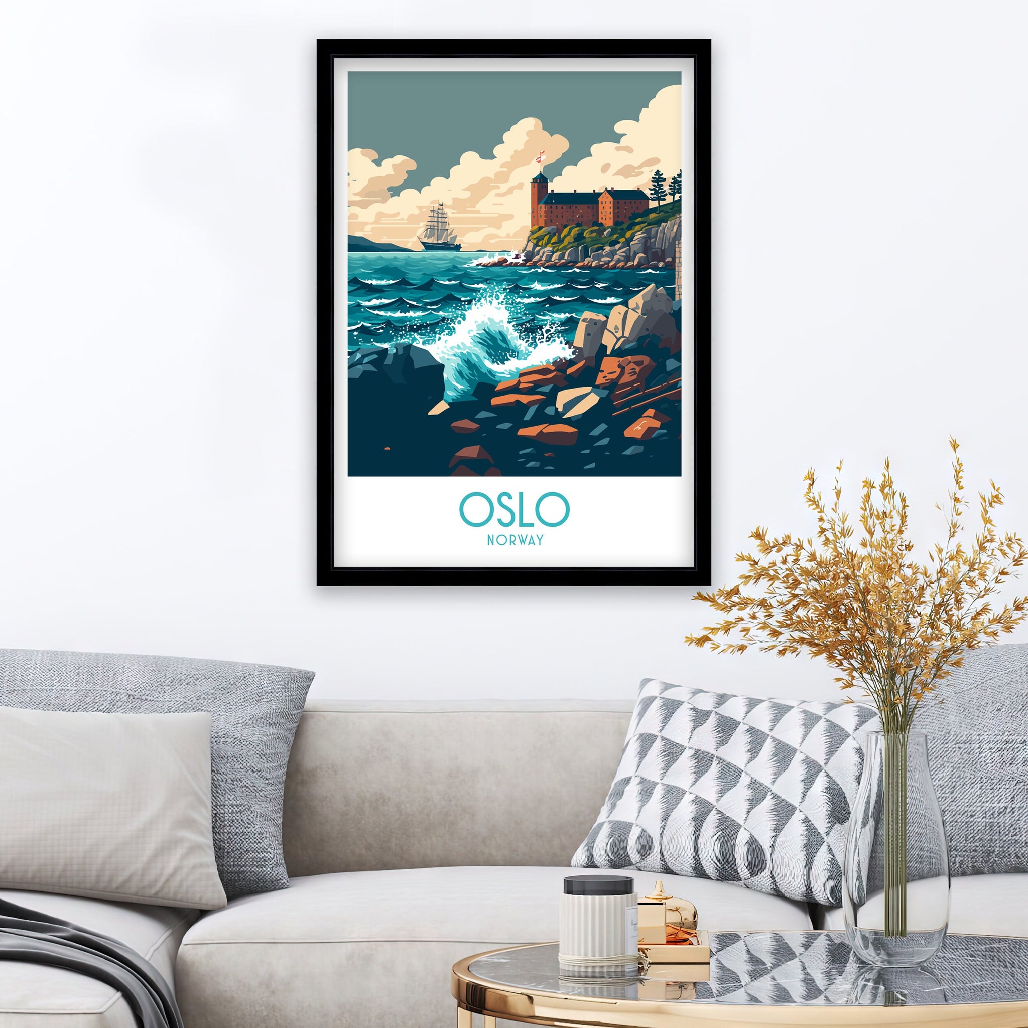 Oslo Norway Travel Poster | Nordic City Wall Art