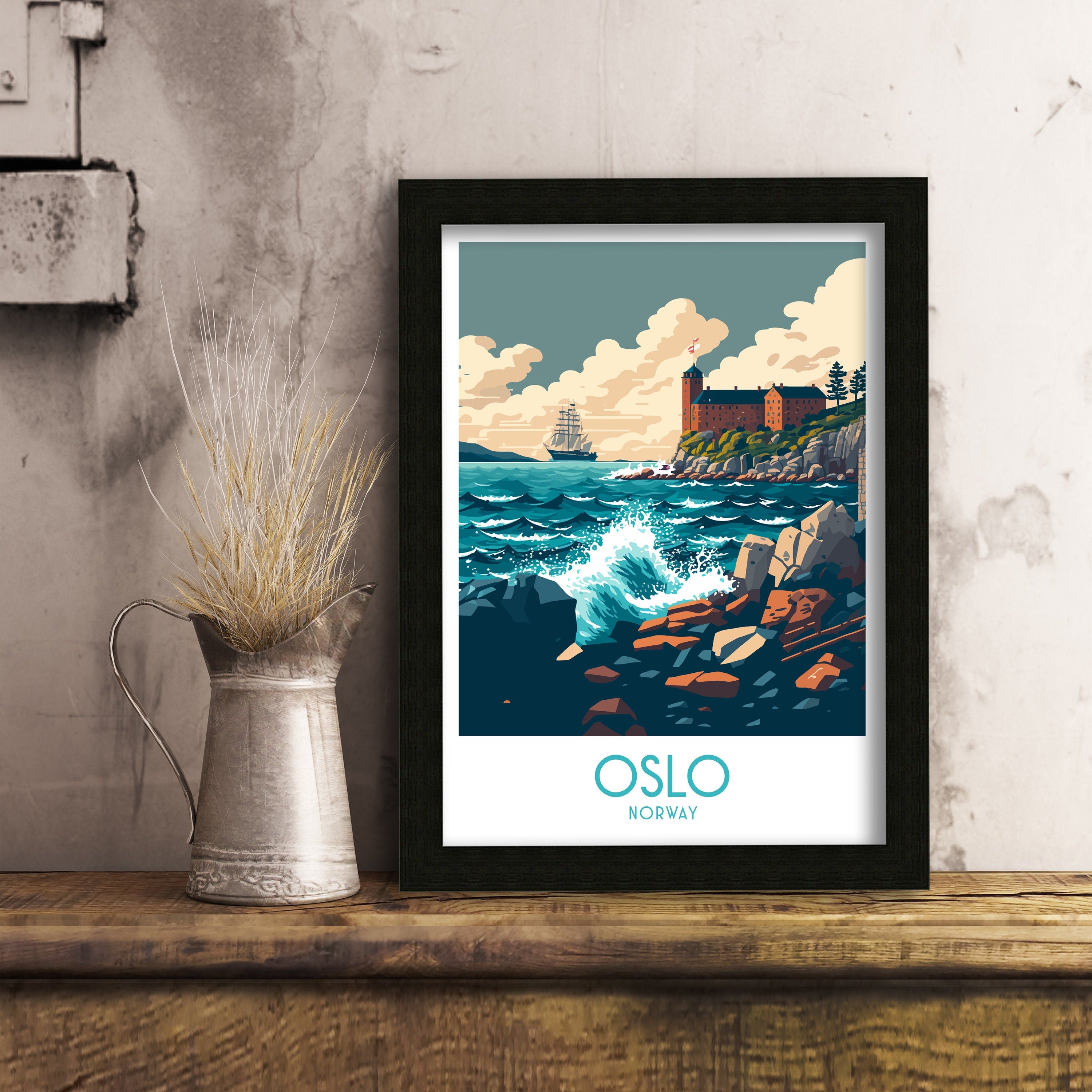 Oslo Norway Travel Poster | Nordic City Wall Art