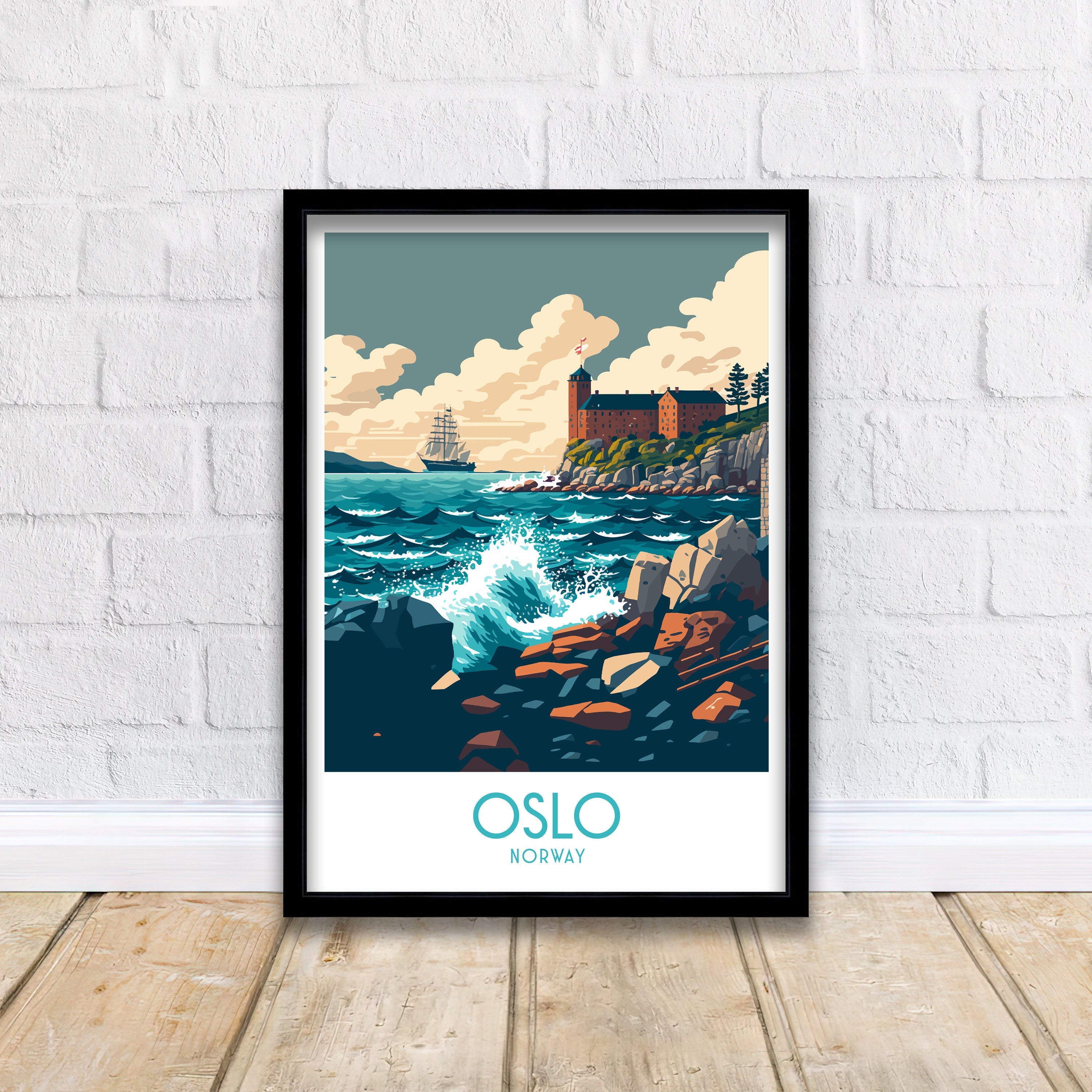 Oslo Norway Travel Poster | Nordic City Wall Art