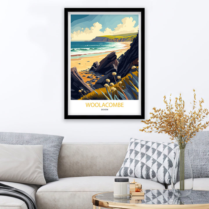 Woolacombe Travel Poster |North Devon