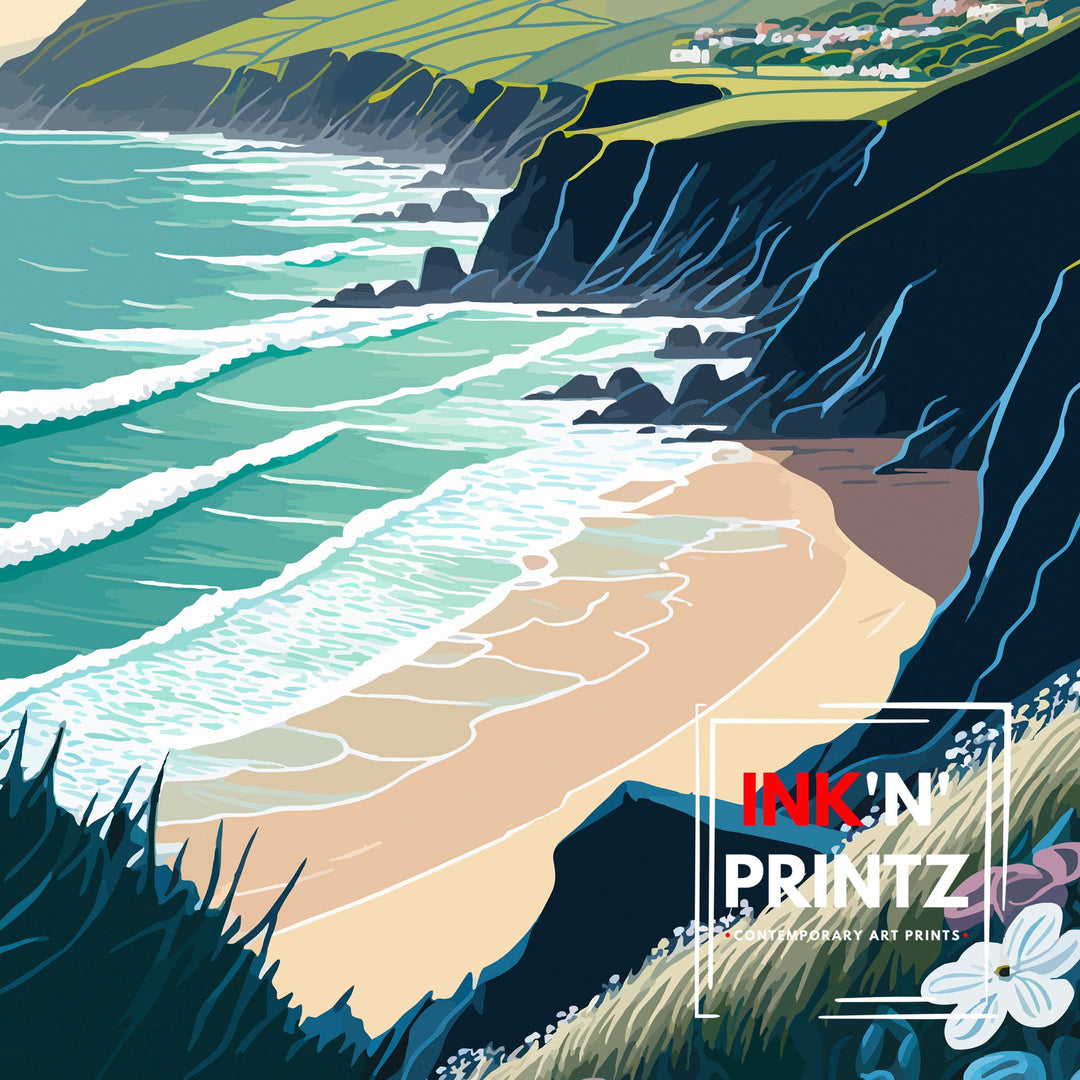 Woolacombe Travel Poster |North Devon