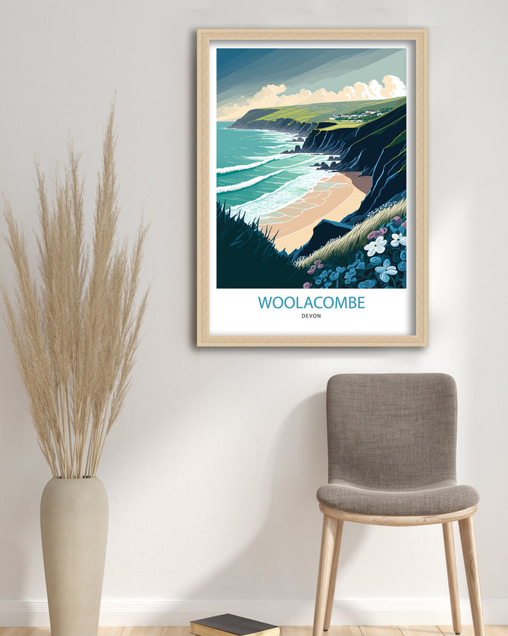 Woolacombe Travel Poster |North Devon