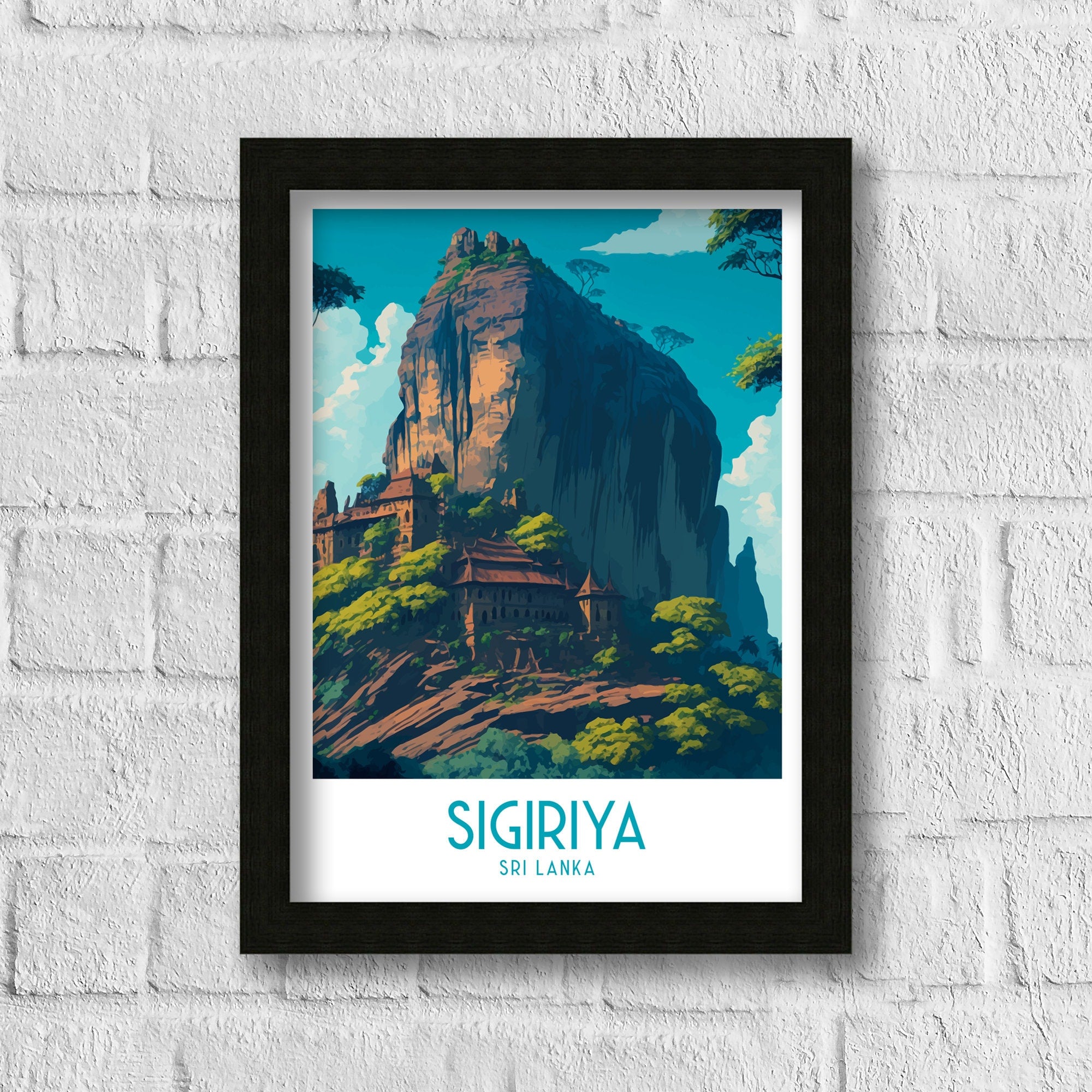 Sigiriya Sri Lanka Travel Poster | Lion Rock Art Print