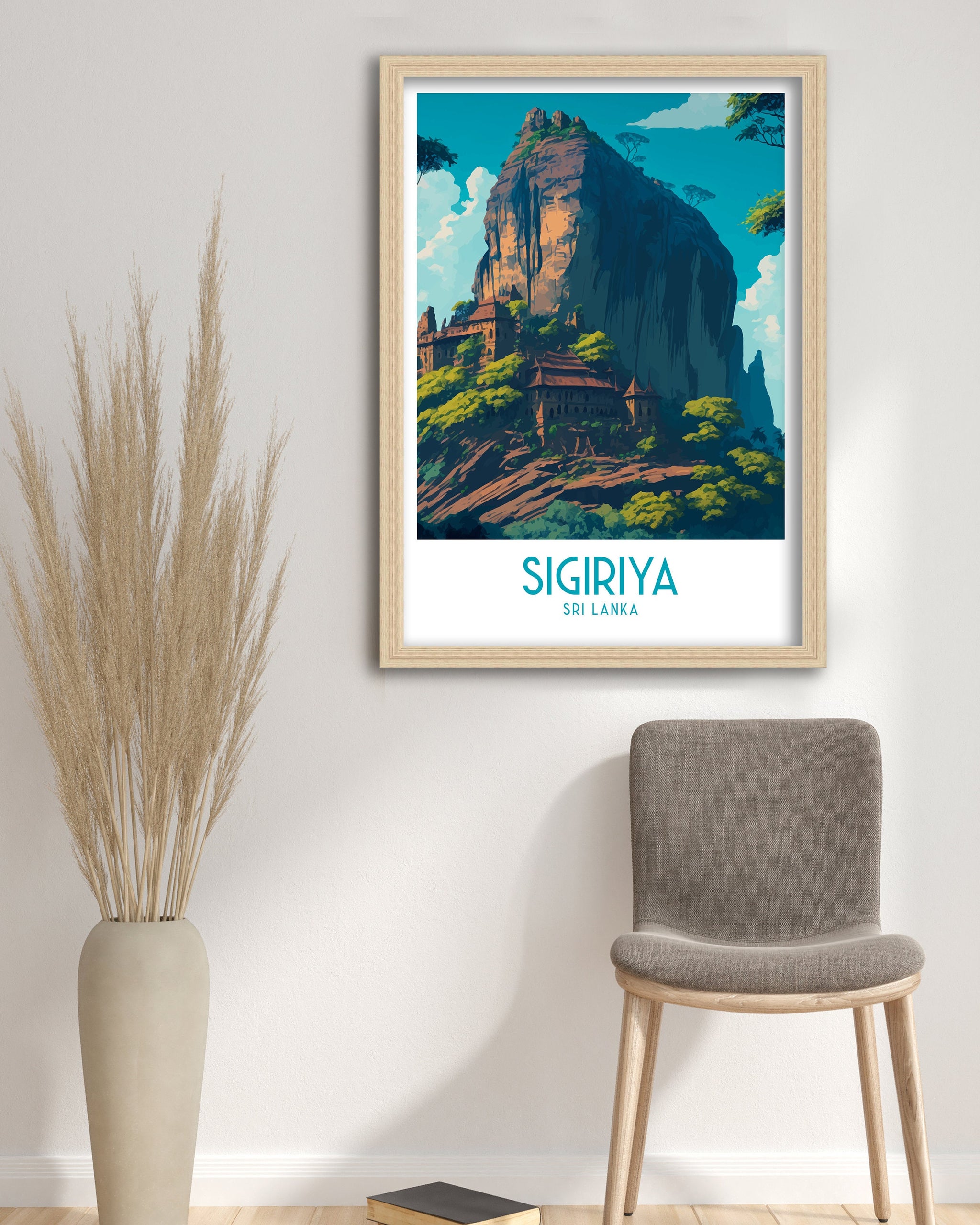 Sigiriya Sri Lanka Travel Poster | Lion Rock Art Print