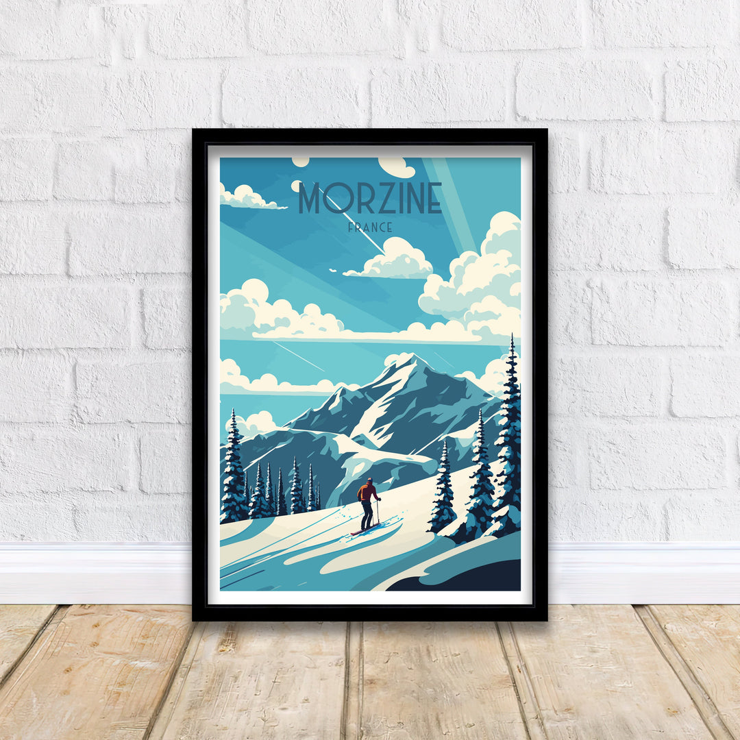 Morzine France Travel Poster, France, Morzine Ski poster, Ski Resort poster, Morzine France, Wall Art, Art Poster