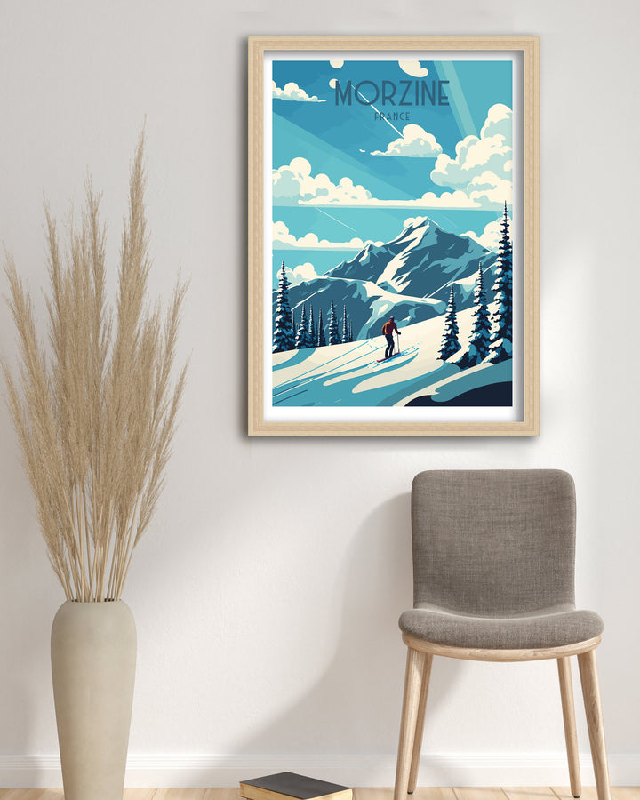 Morzine France Travel Poster, France, Morzine Ski poster, Ski Resort poster, Morzine France, Wall Art, Art Poster