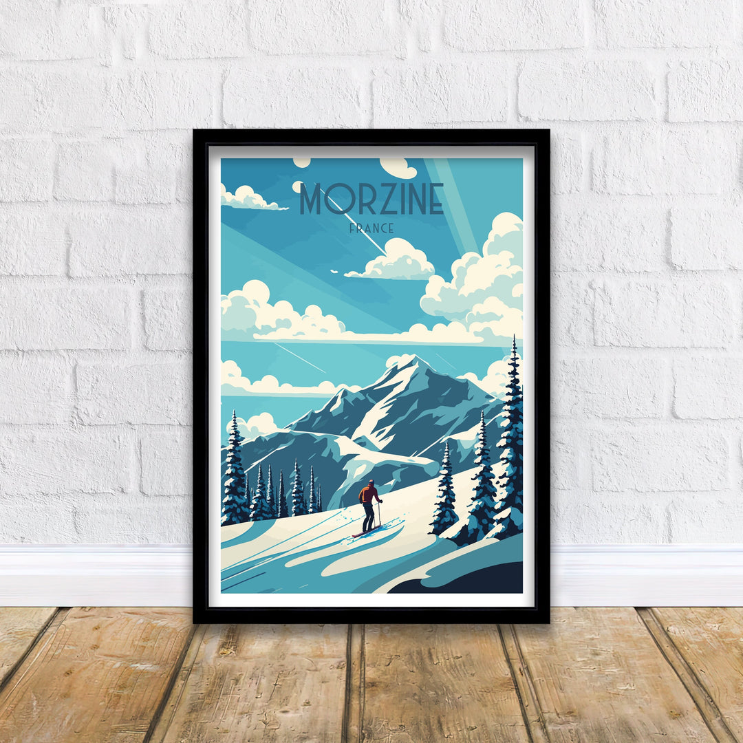 Morzine France Travel Poster, France, Morzine Ski poster, Ski Resort poster, Morzine France, Wall Art, Art Poster