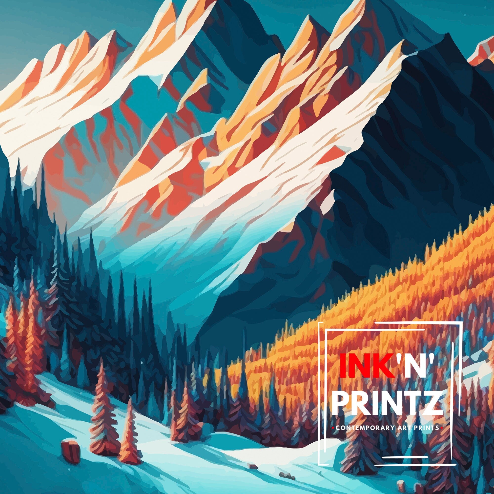 Courchevel France Ski Poster | French Alps Travel Print