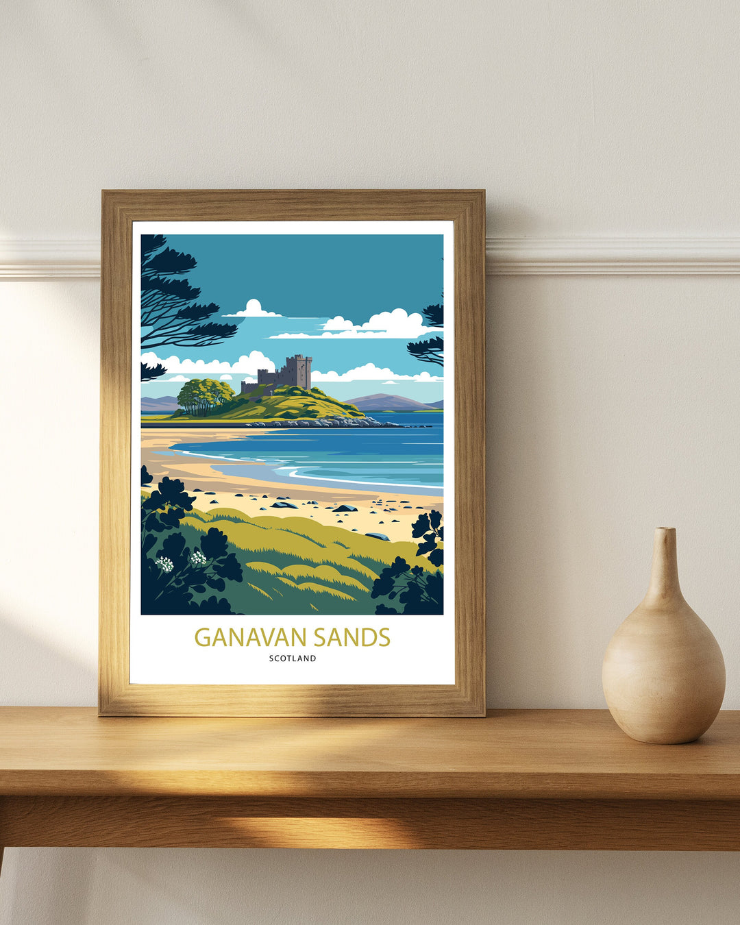 Ganavan Sands Dunstaffnage Travel Poster