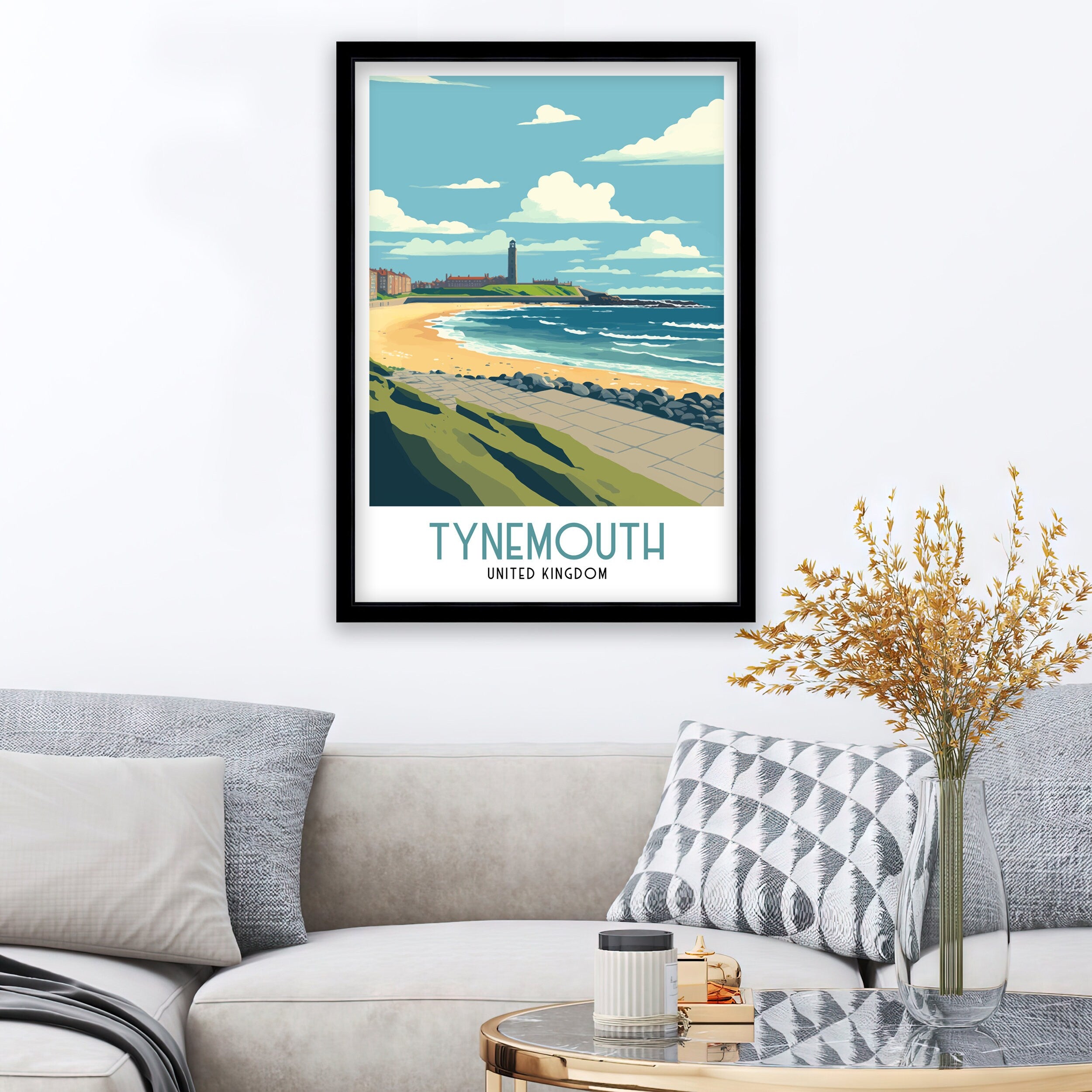 Tynemouth Travel Poster | North East Coastal Art Print