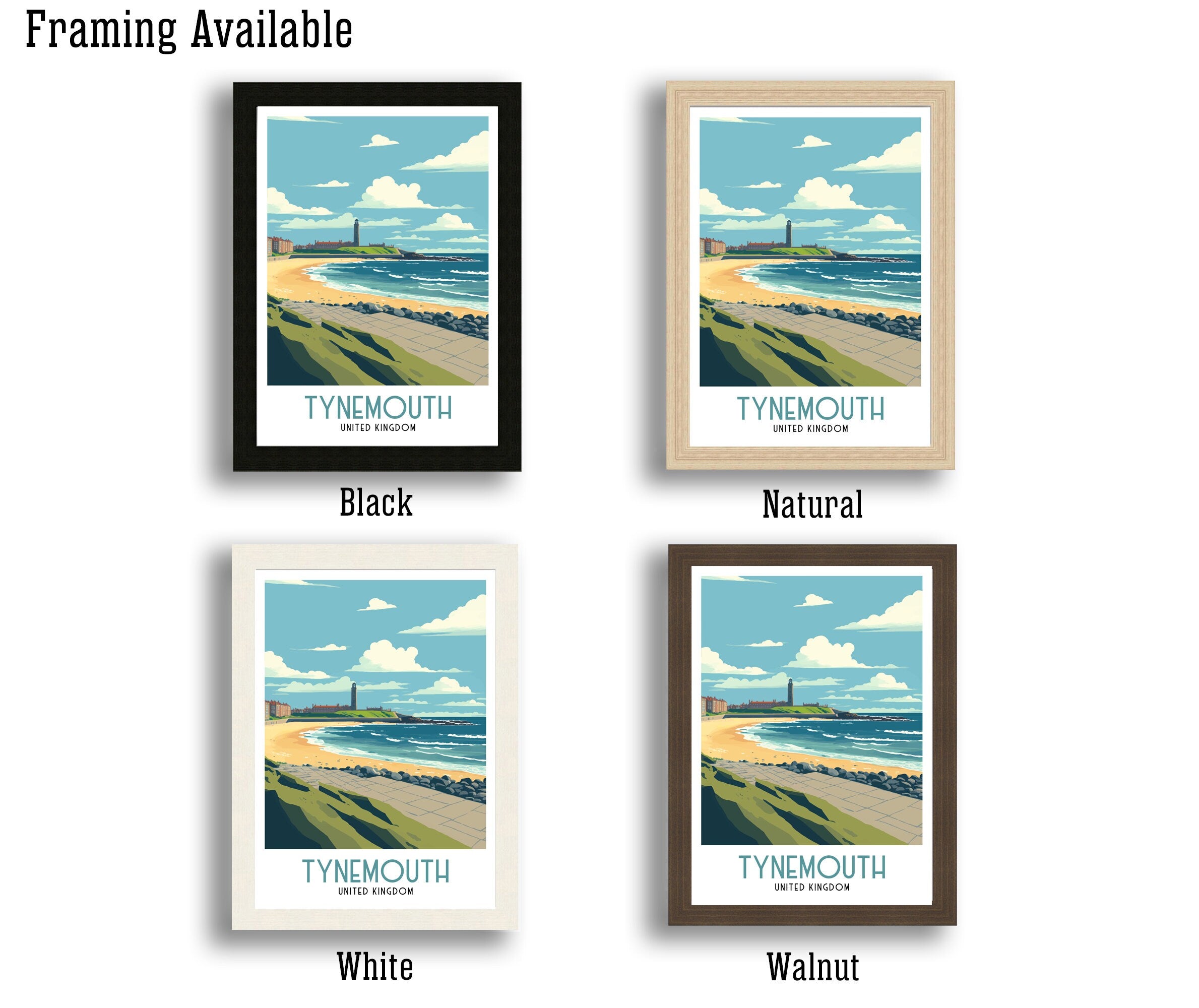 Tynemouth Travel Poster | North East Coastal Art Print