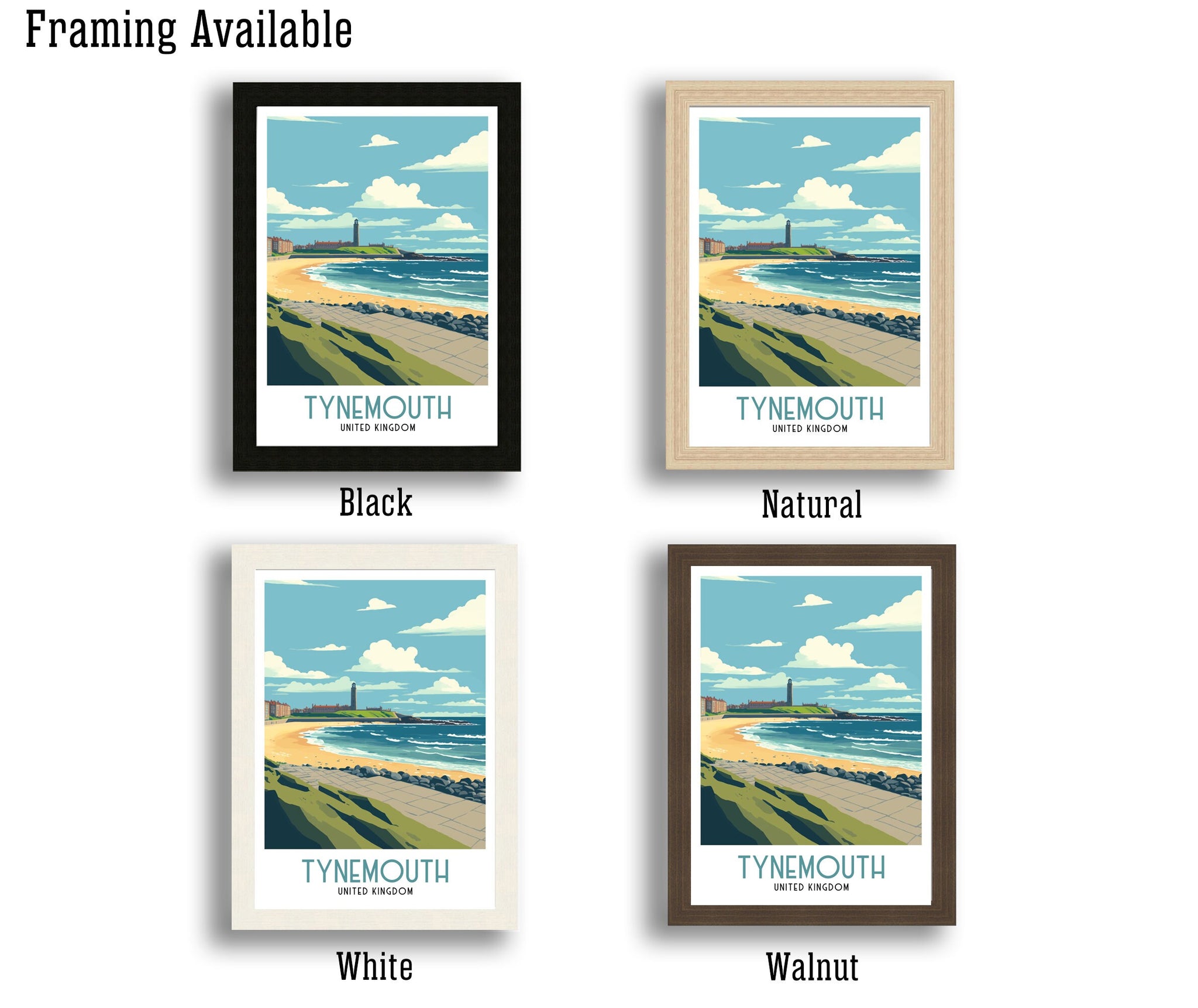 Tynemouth Travel Poster | North East Coastal Art Print