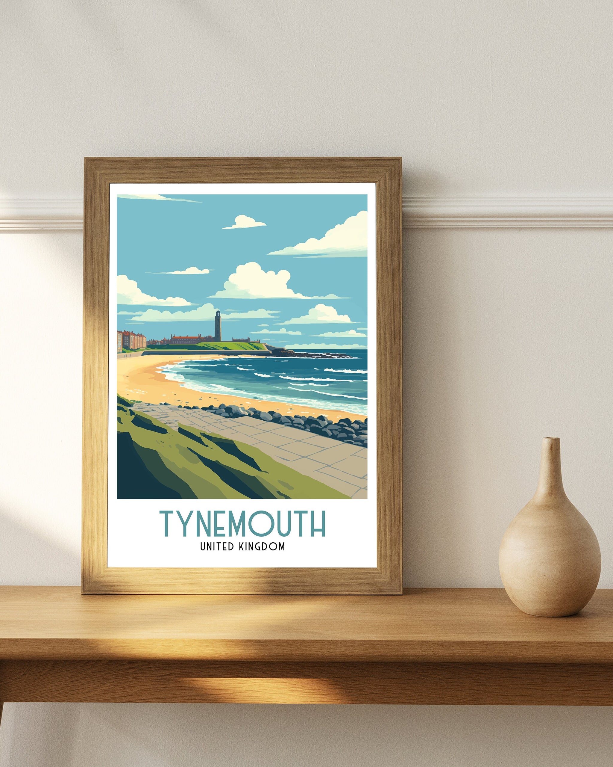 Tynemouth Travel Poster | North East Coastal Art Print