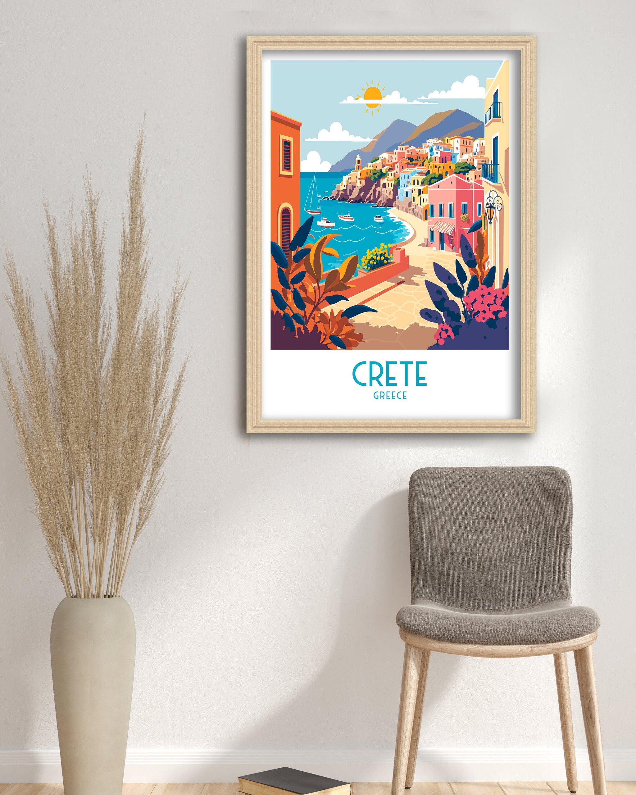 Crete Travel Poster | Greece Coastal Art Print