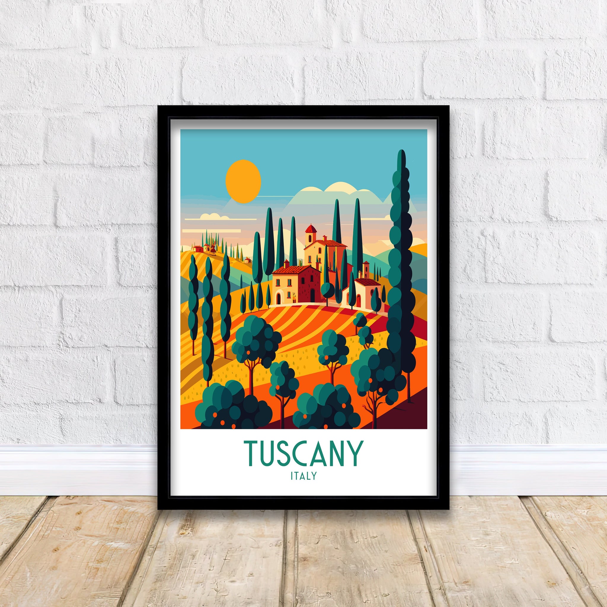 Tuscany Landscape Art Print | Italian Travel Poster