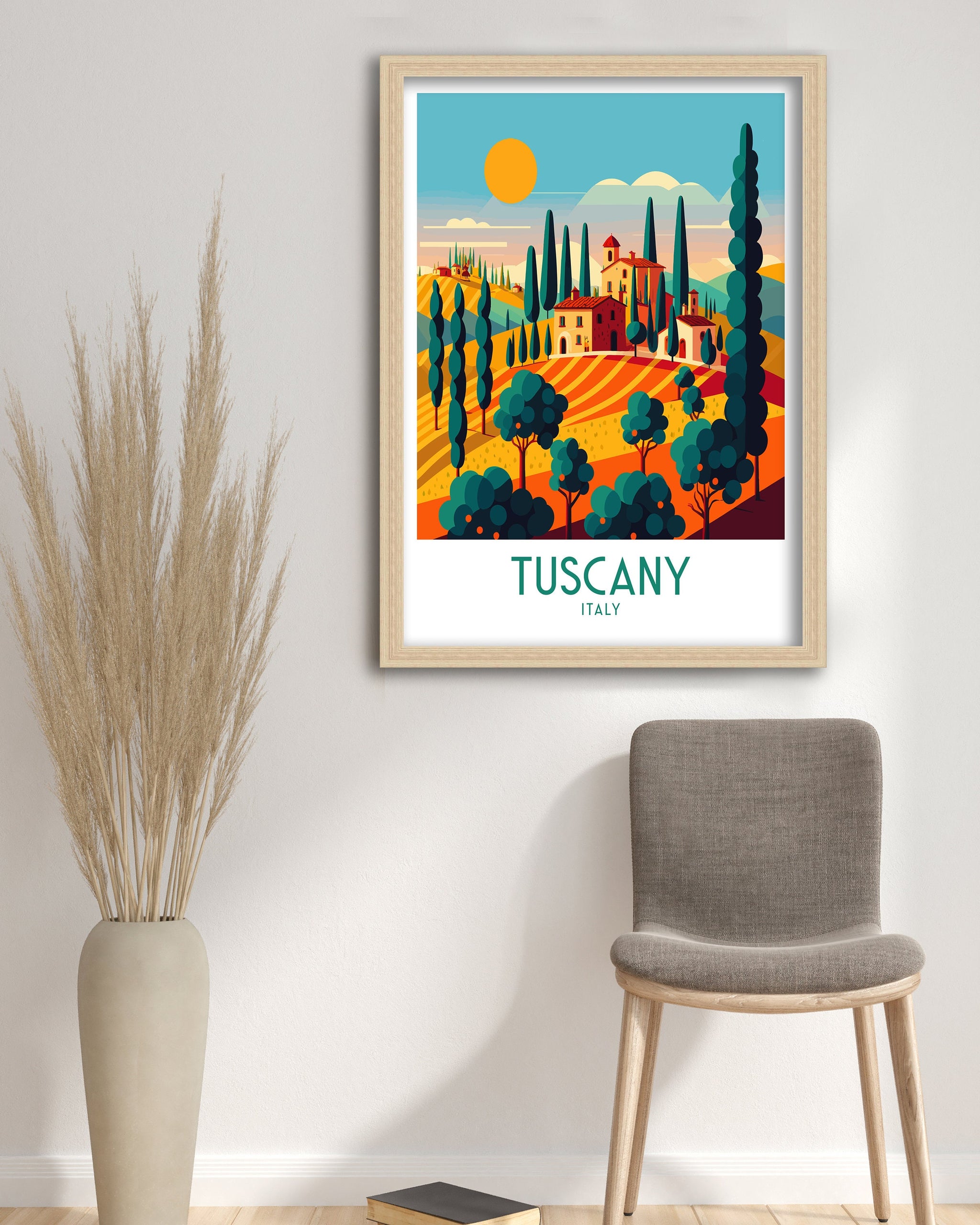 Tuscany Landscape Art Print | Italian Travel Poster