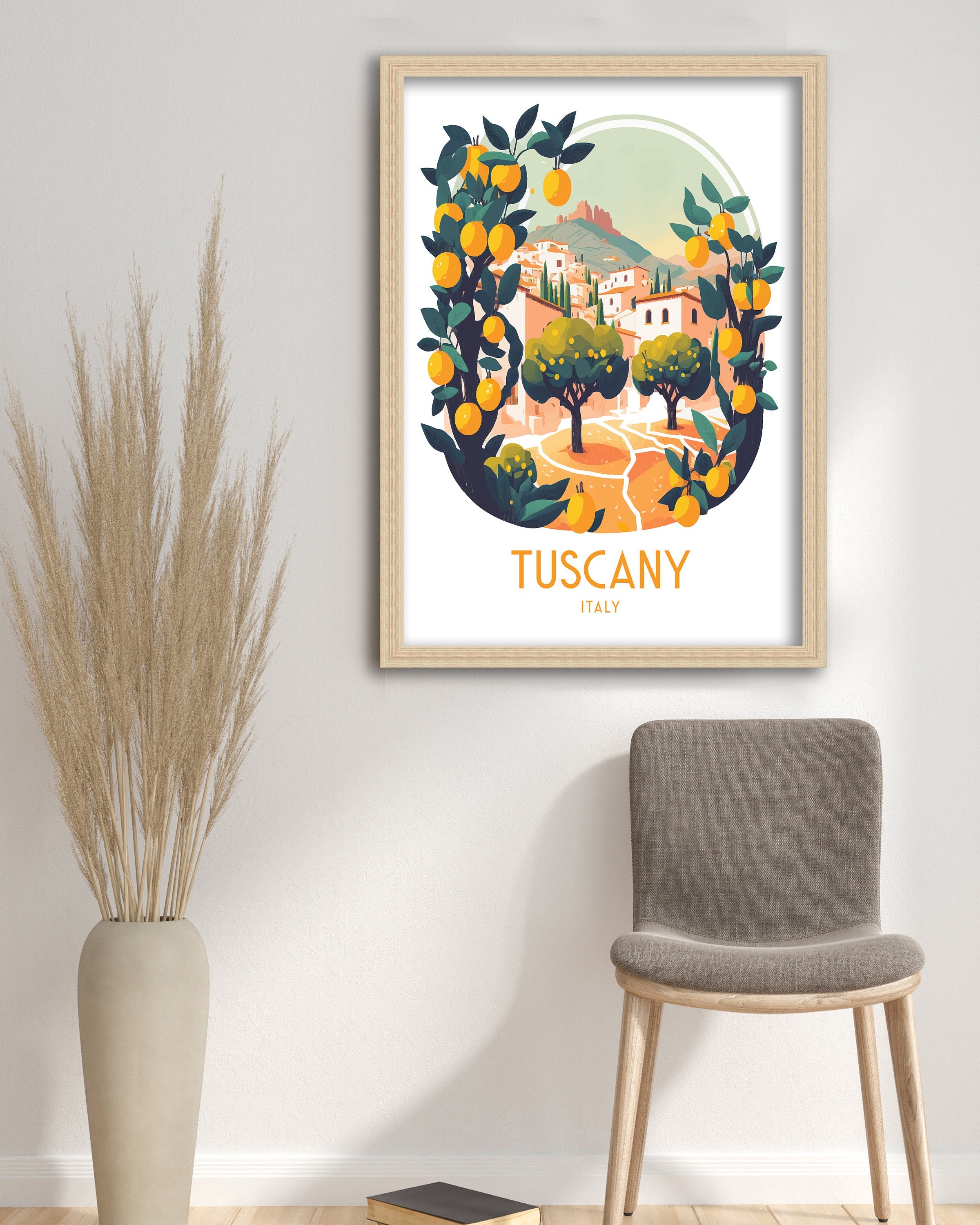 Tuscany Travel Poster | Italian Landscape Art Print