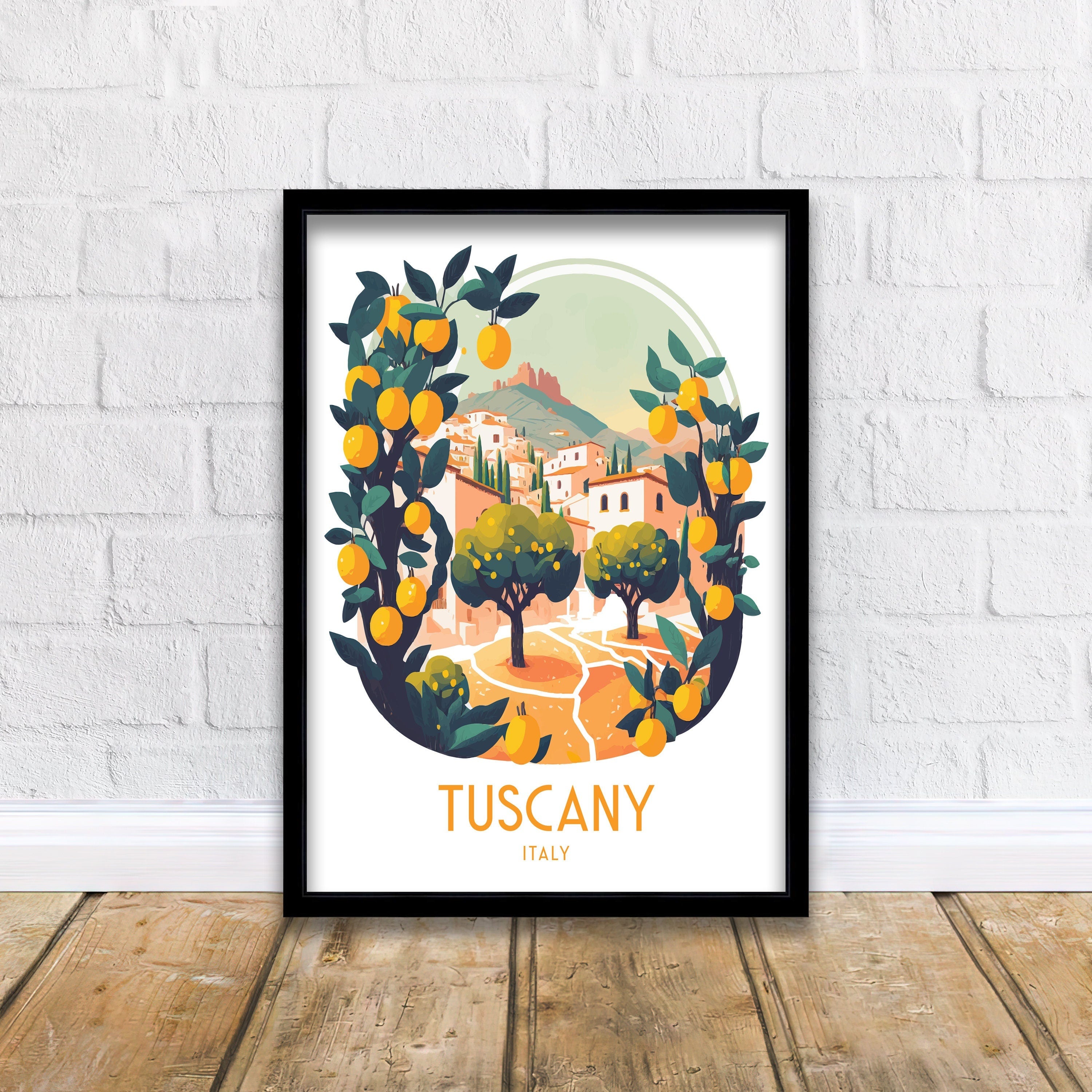 Tuscany Travel Poster | Italian Landscape Art Print