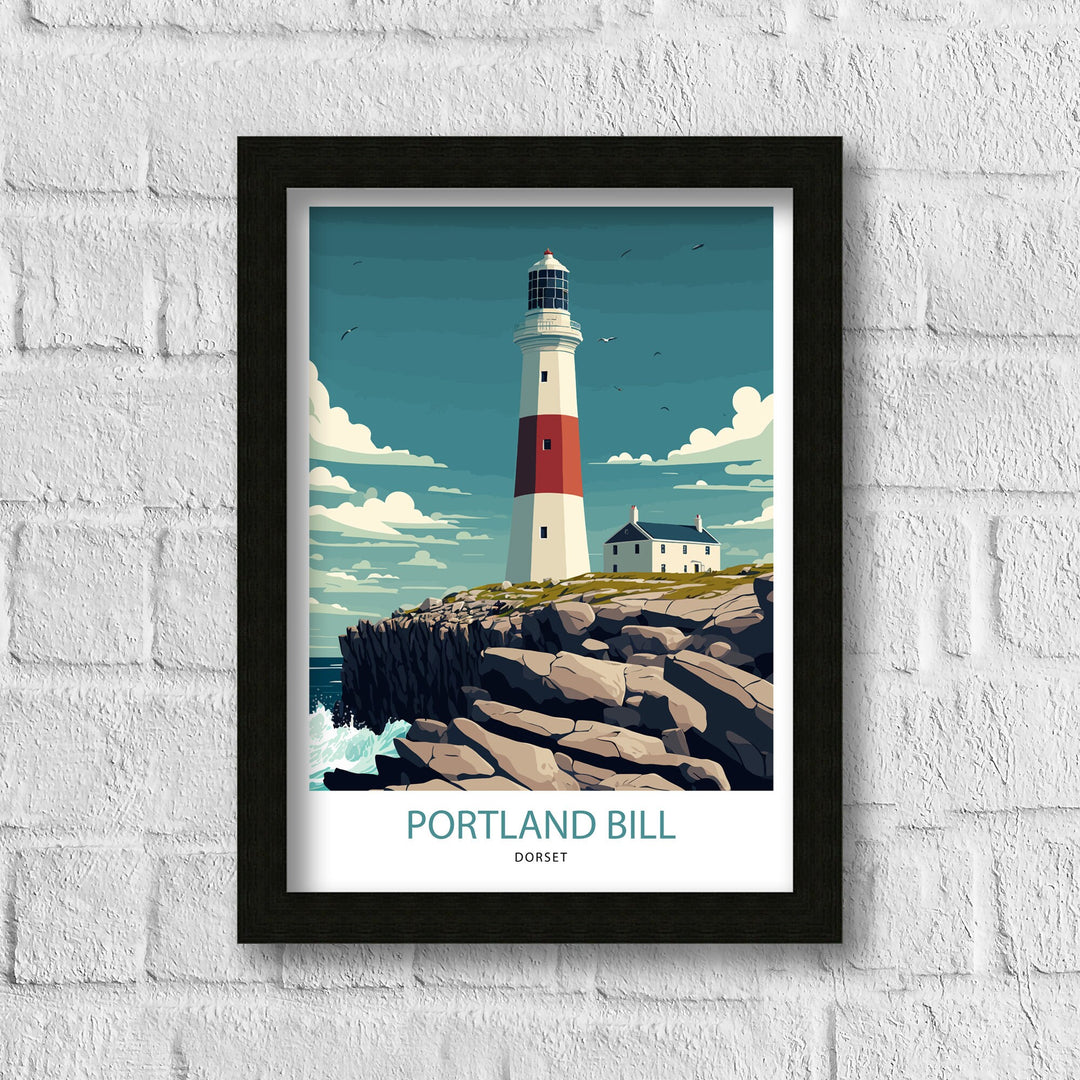 Portland Bill Travel Poster