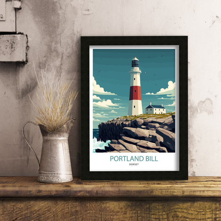 Portland Bill Travel Poster