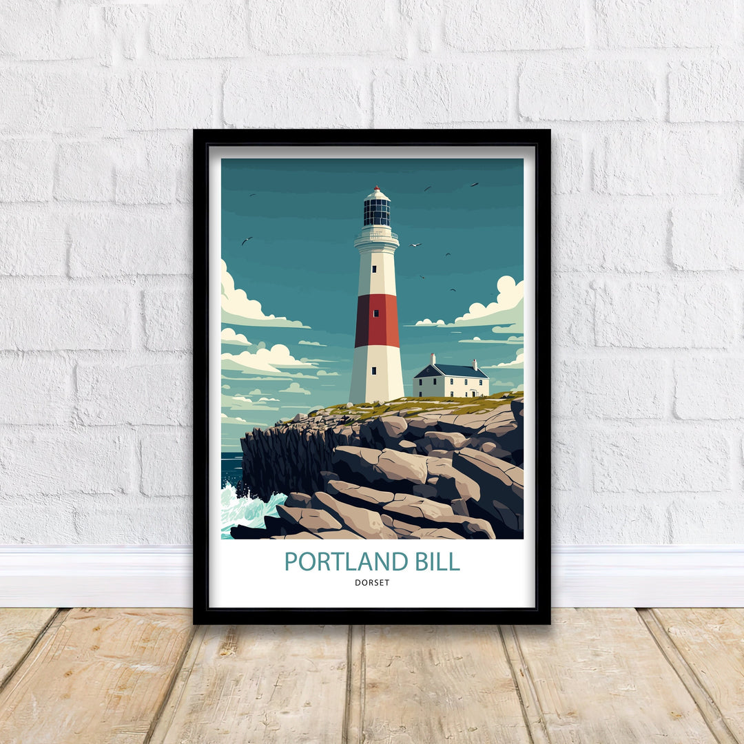 Portland Bill Travel Poster