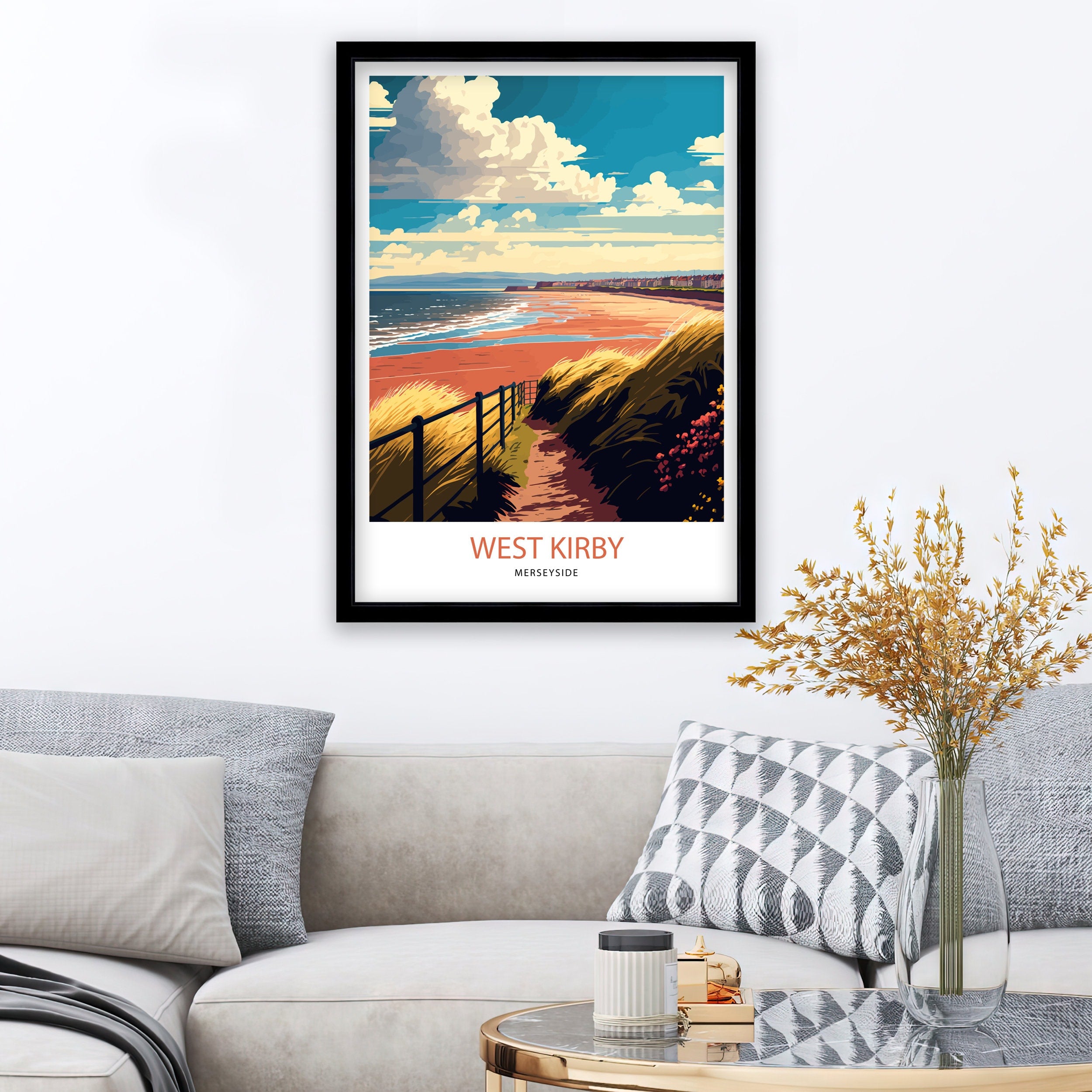 West Kirby Beach Print | Merseyside Travel Poster