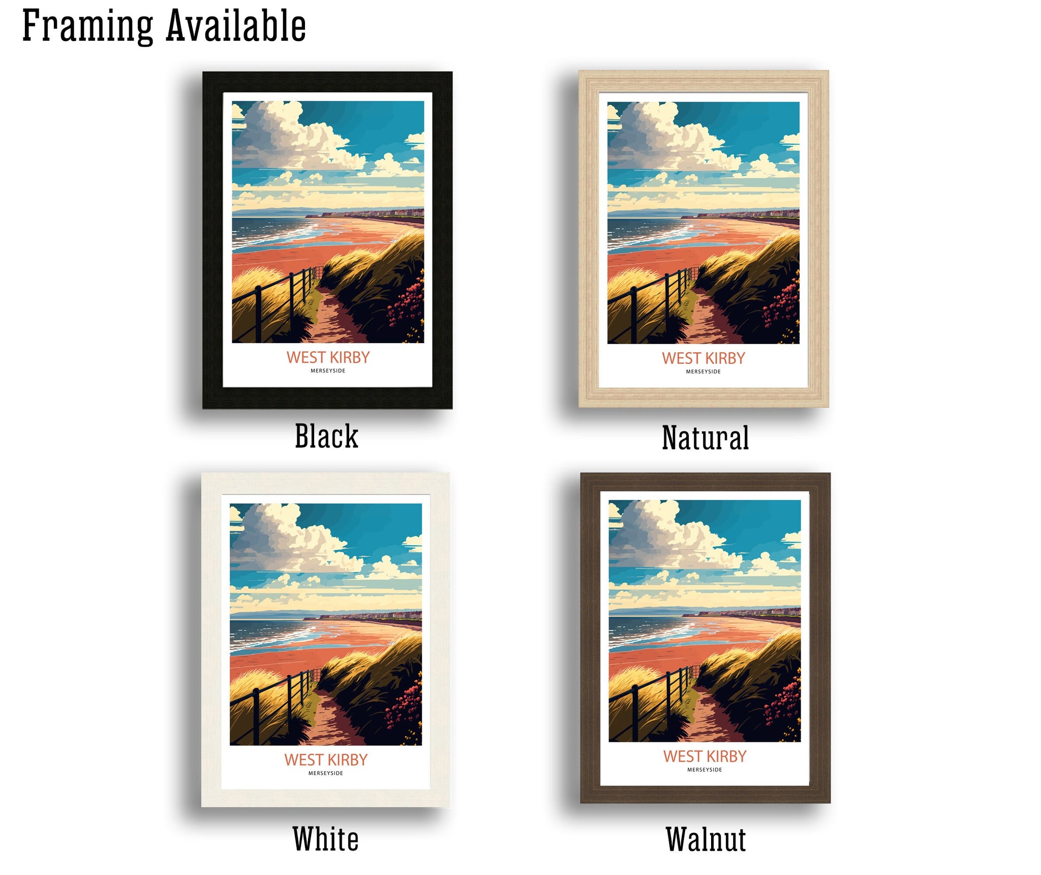 West Kirby Beach Print | Merseyside Travel Poster