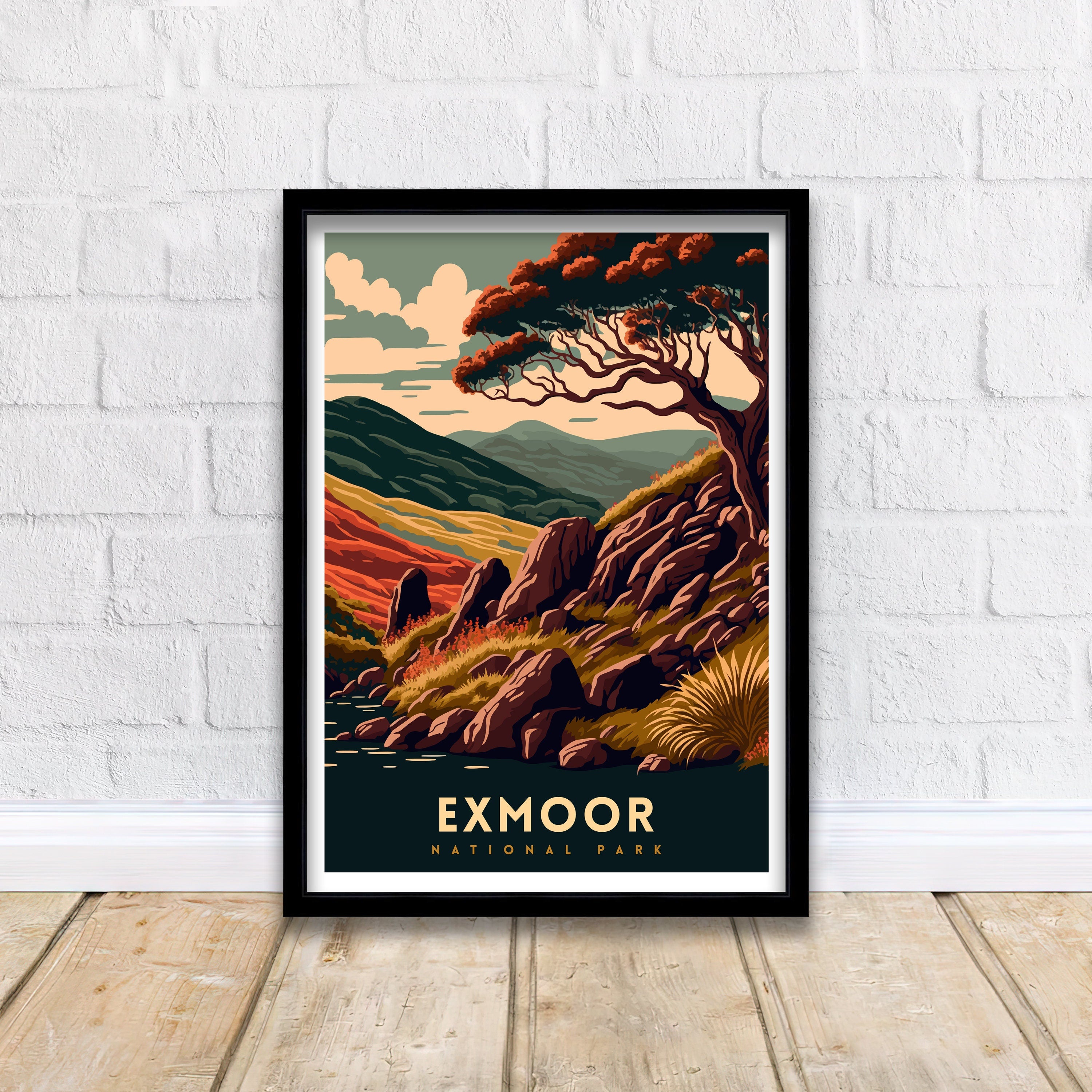 Exmoor National Park Art Print | UK Travel Poster