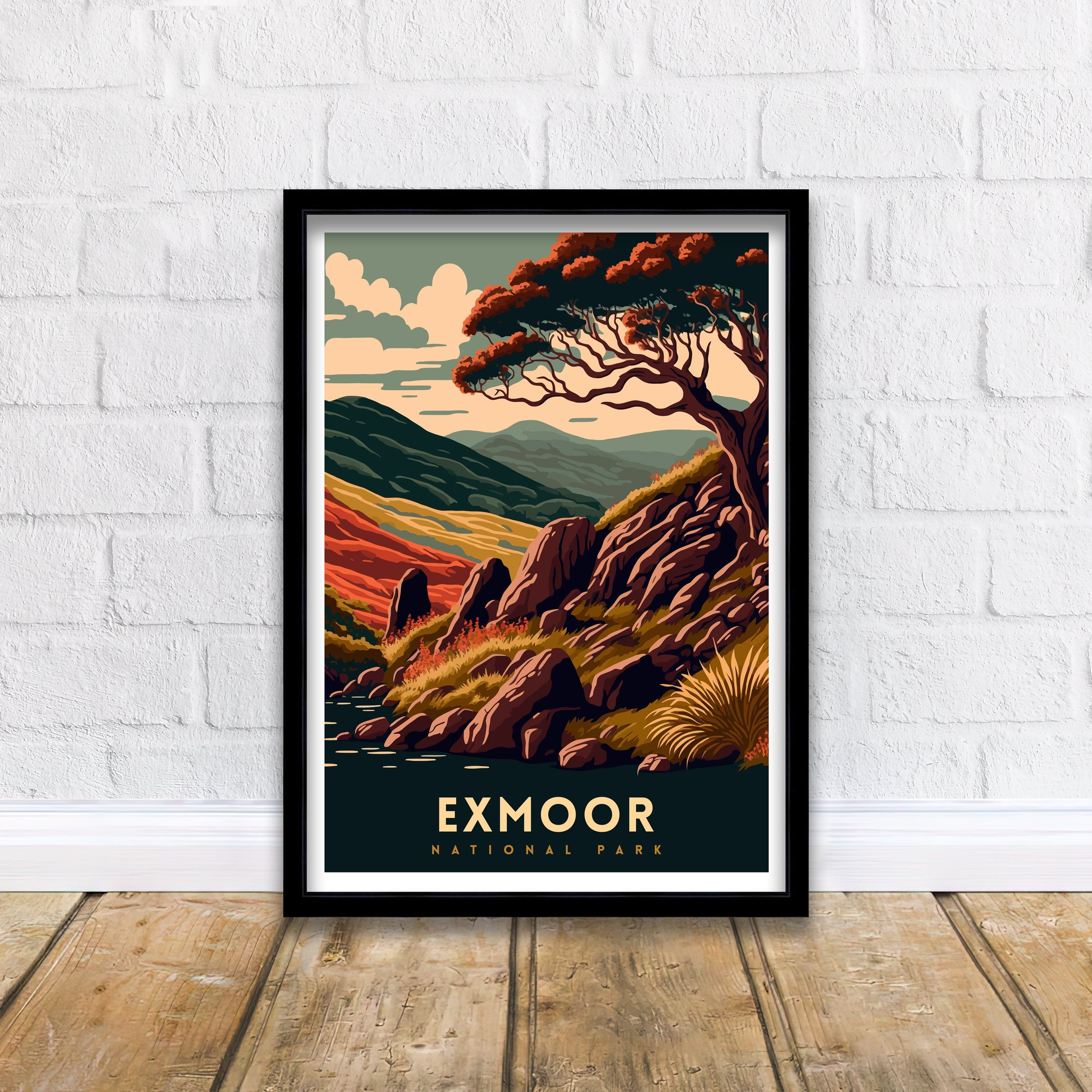Exmoor National Park Art Print | UK Travel Poster