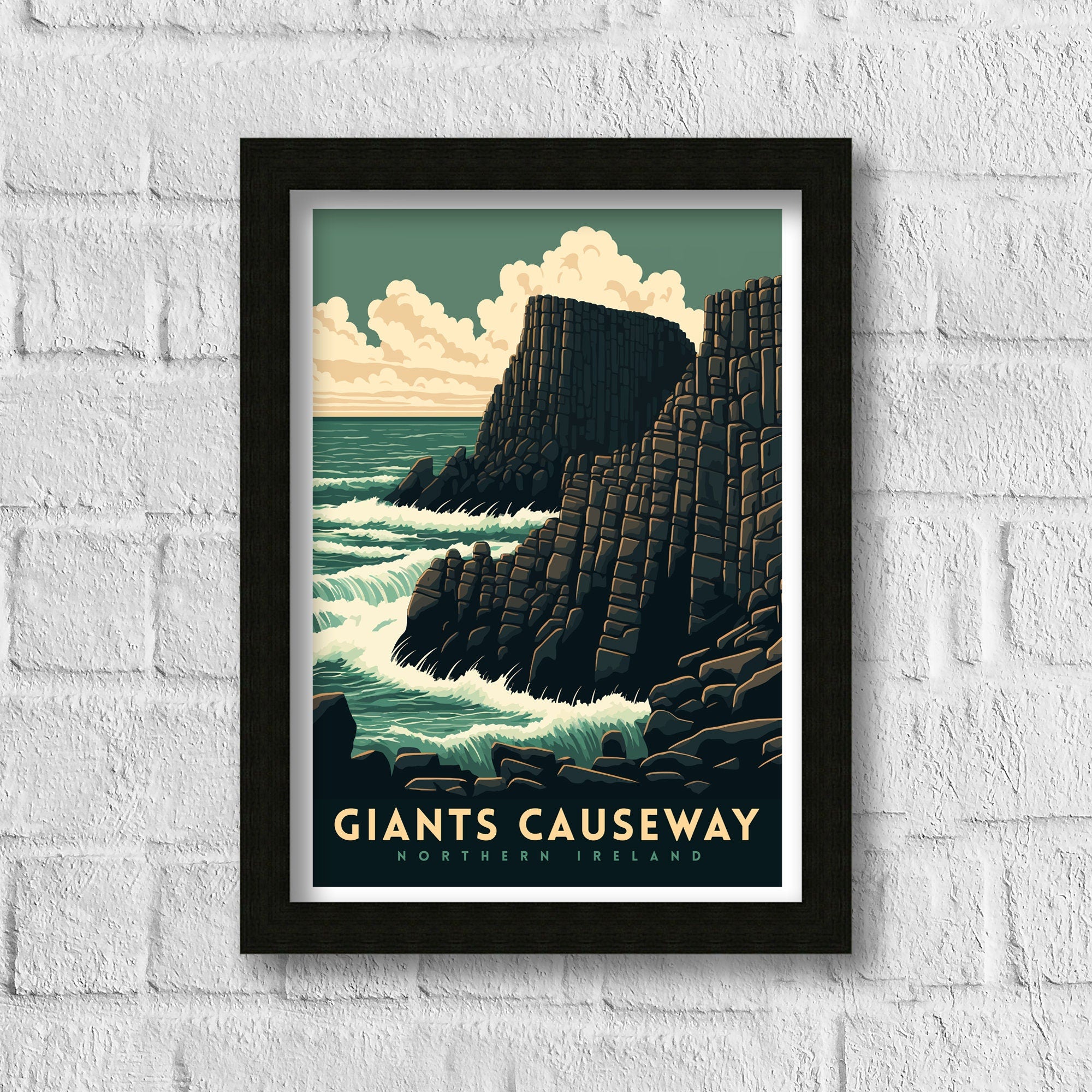 Giants Causeway Travel Poster | Northern Ireland Art Print