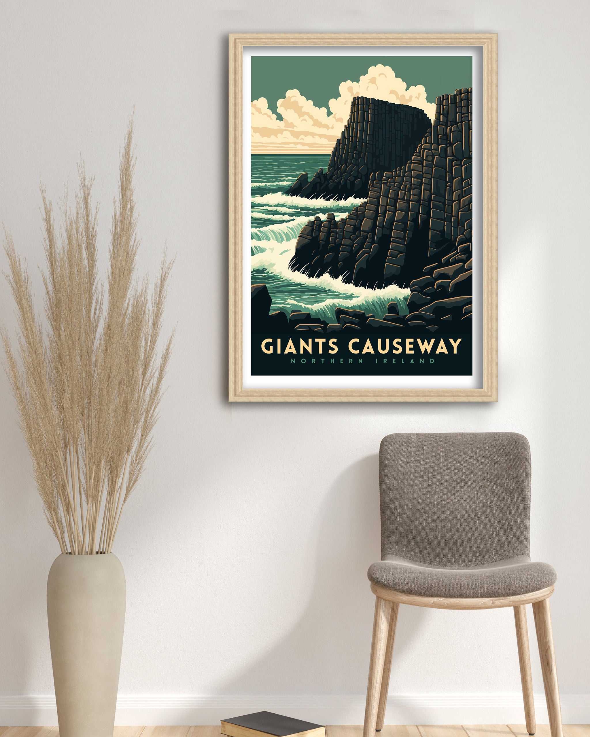 Giants Causeway Travel Poster | Northern Ireland Art Print