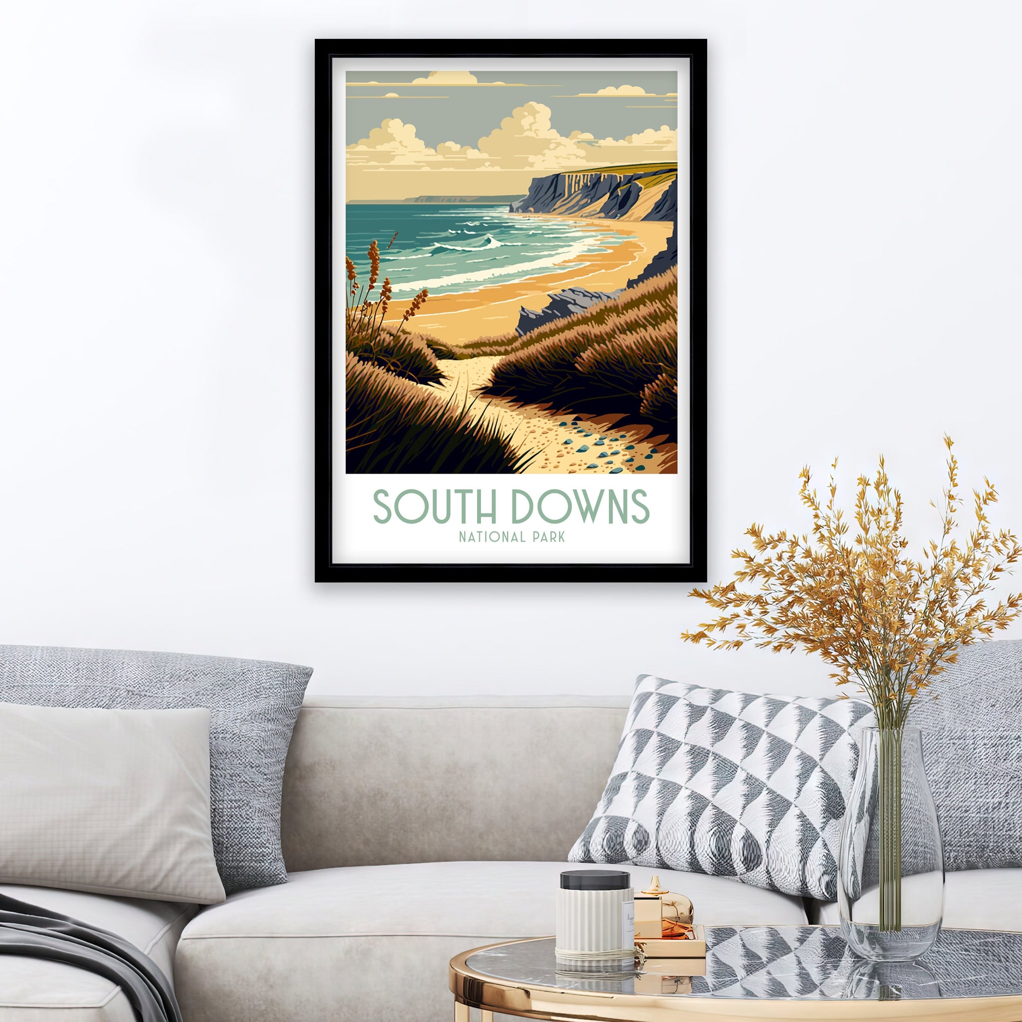 South Downs National Park Travel Poster | Seven Sisters Print