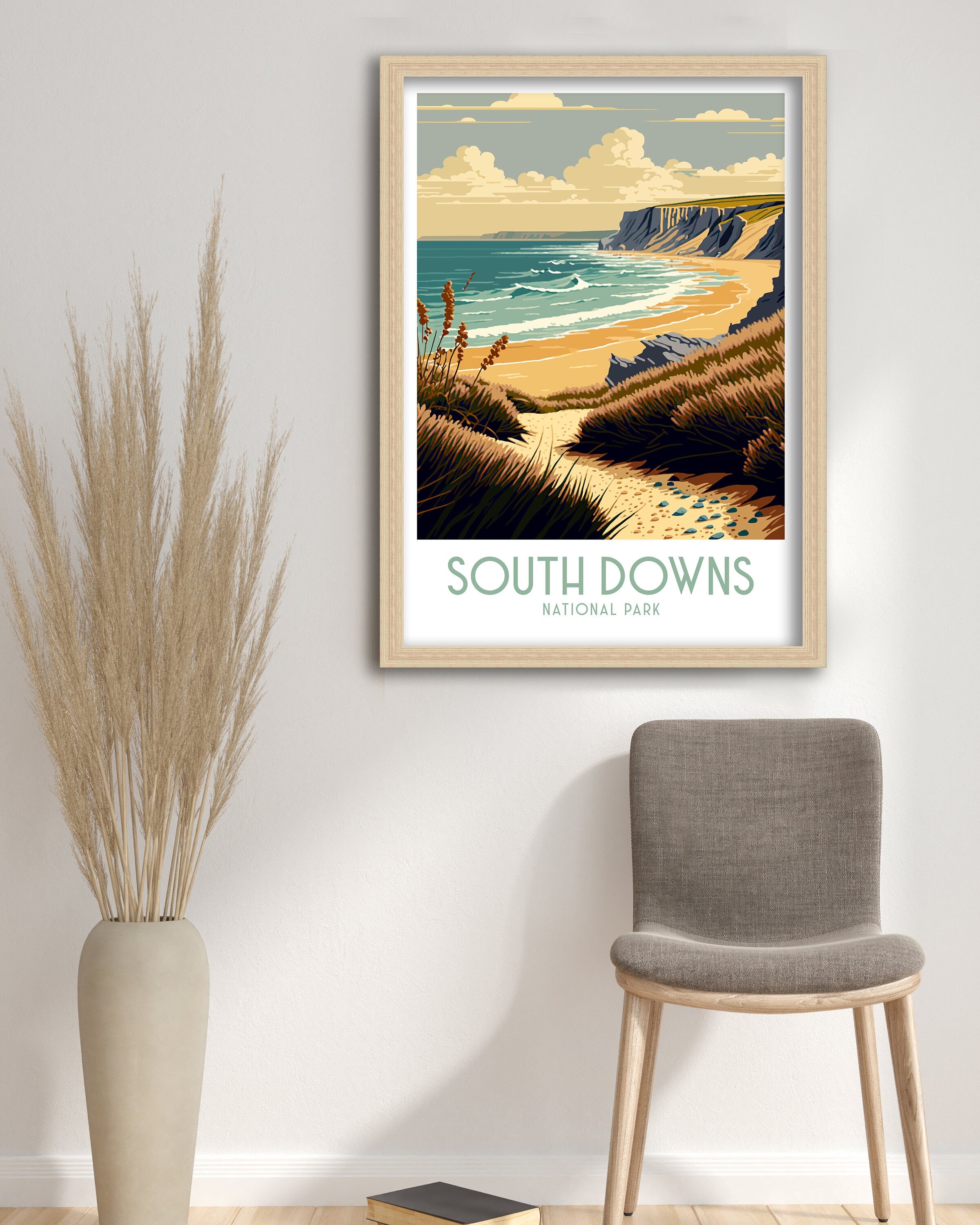 South Downs National Park Travel Poster | Seven Sisters Print