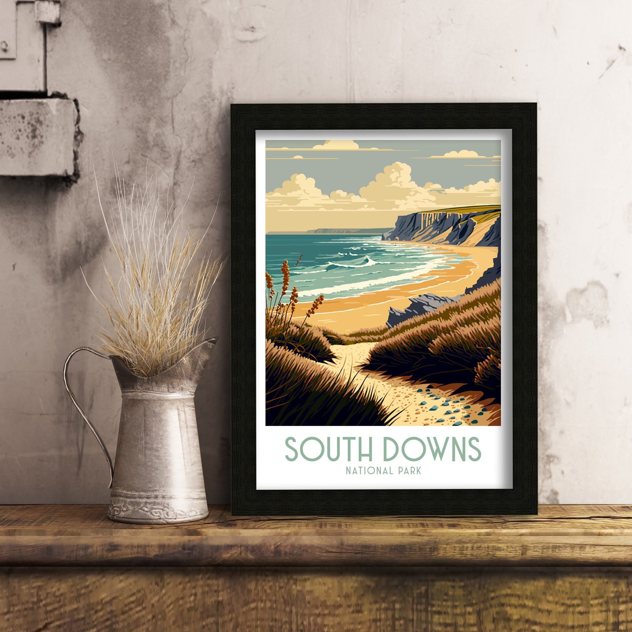 South Downs National Park Travel Poster | Seven Sisters Print