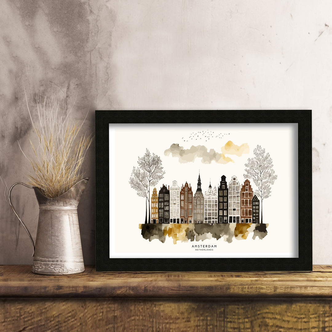 Amsterdam Skyline Art Poster