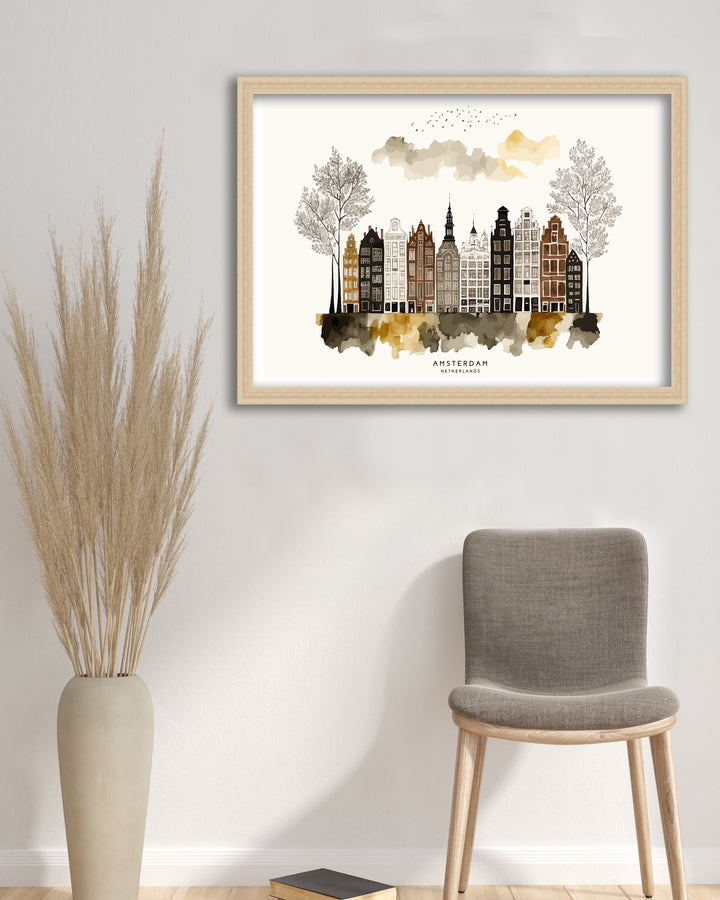 Amsterdam Skyline Art Poster